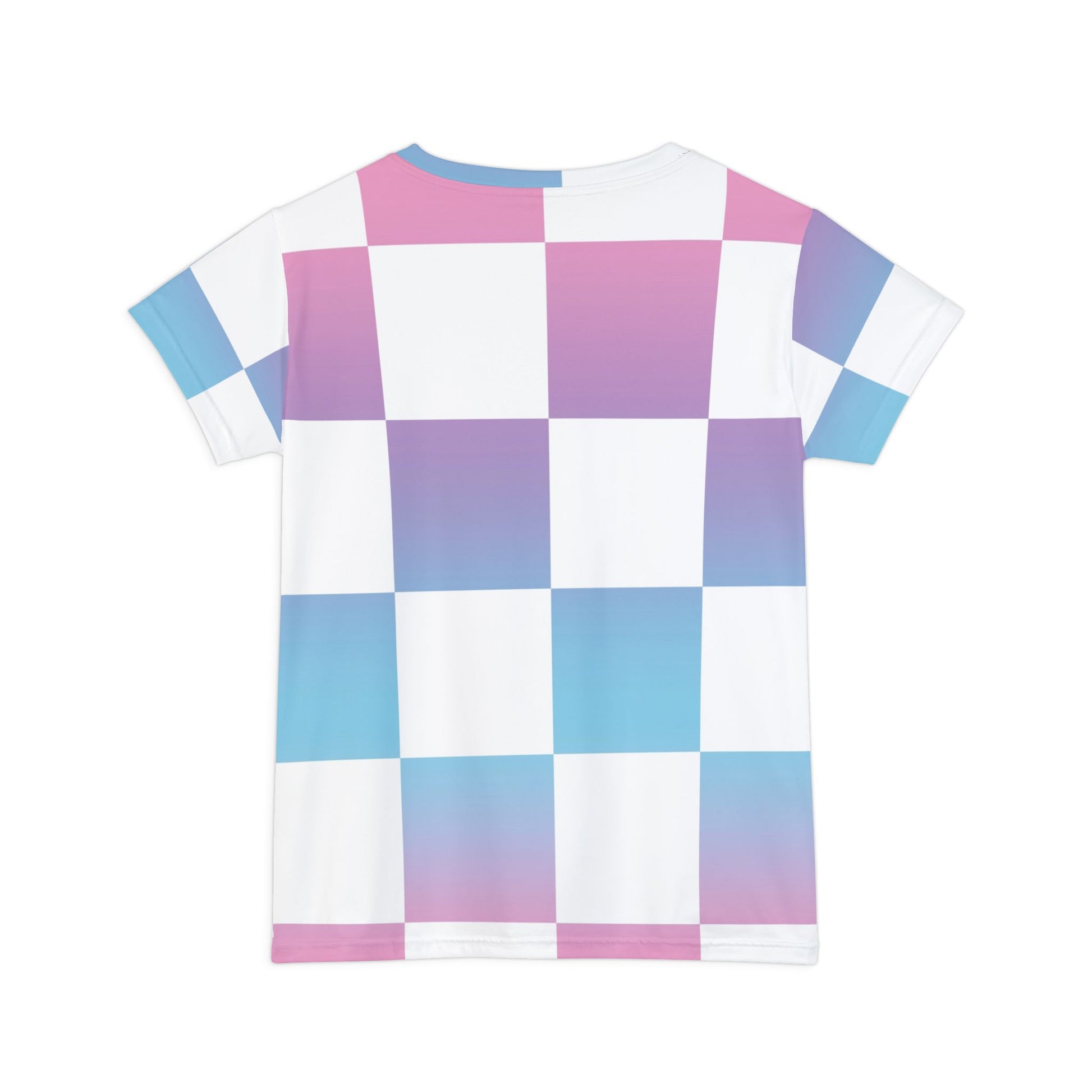 Vaporwave Check Women's Short Sleeve Shirt (AOP), Artsulli - Art is Long, Life is Short, All Over Prints, , , , , , , 