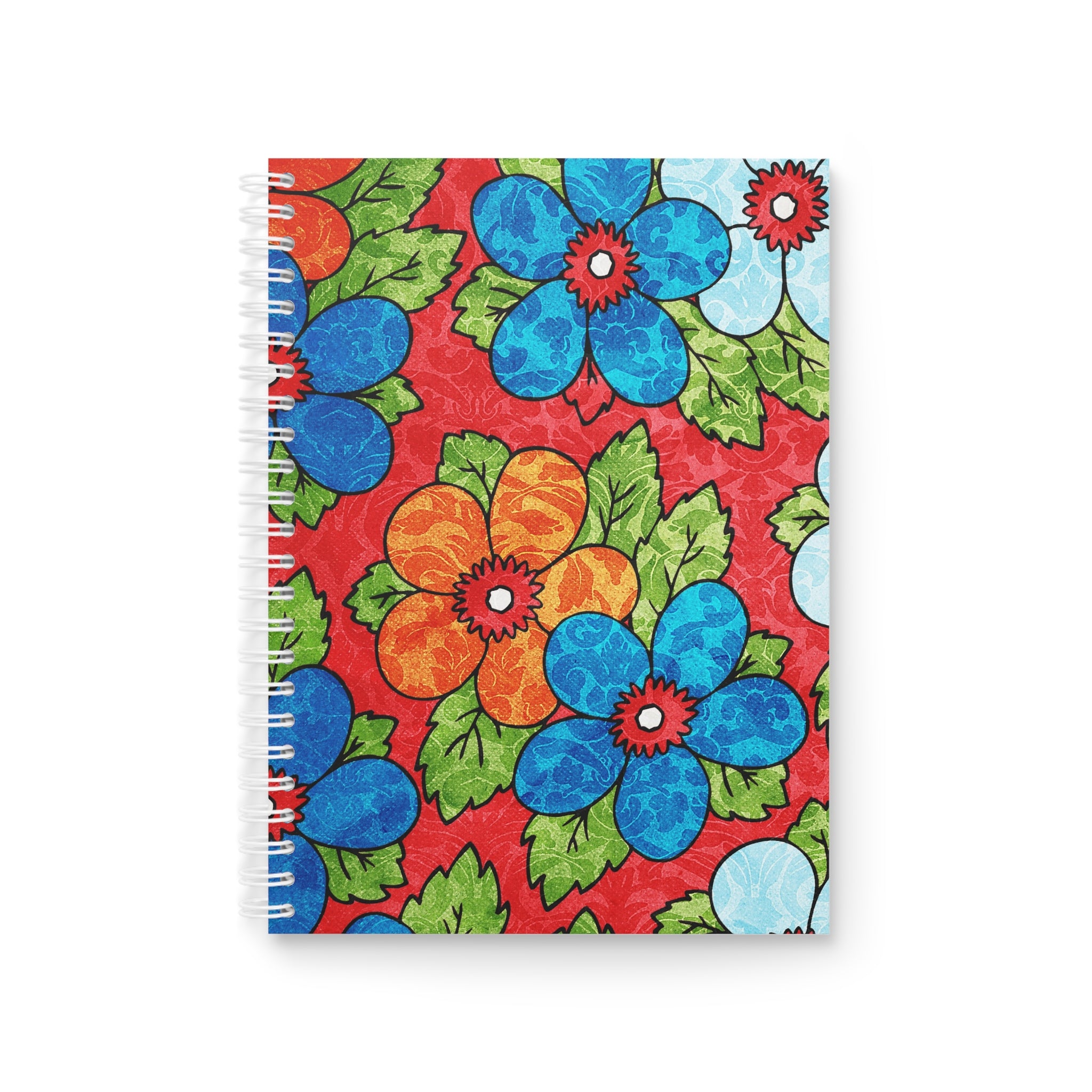 Groovy Red Floral Kl Spiral Notebook, Artsulli - Art is Long, Life is Short, Paper products, Size, One Size, , , , , 29731631506444704420