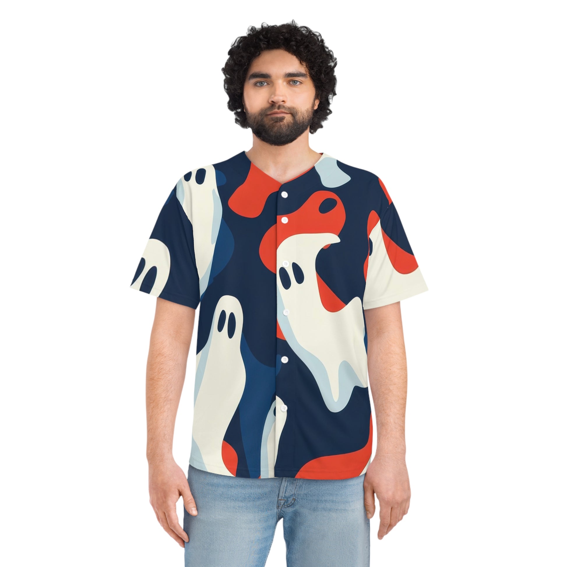Camo Ghosts Men's Baseball Jersey (AOP), Artsulli - Art is Long, Life is Short, All Over Prints, , , , , , , 