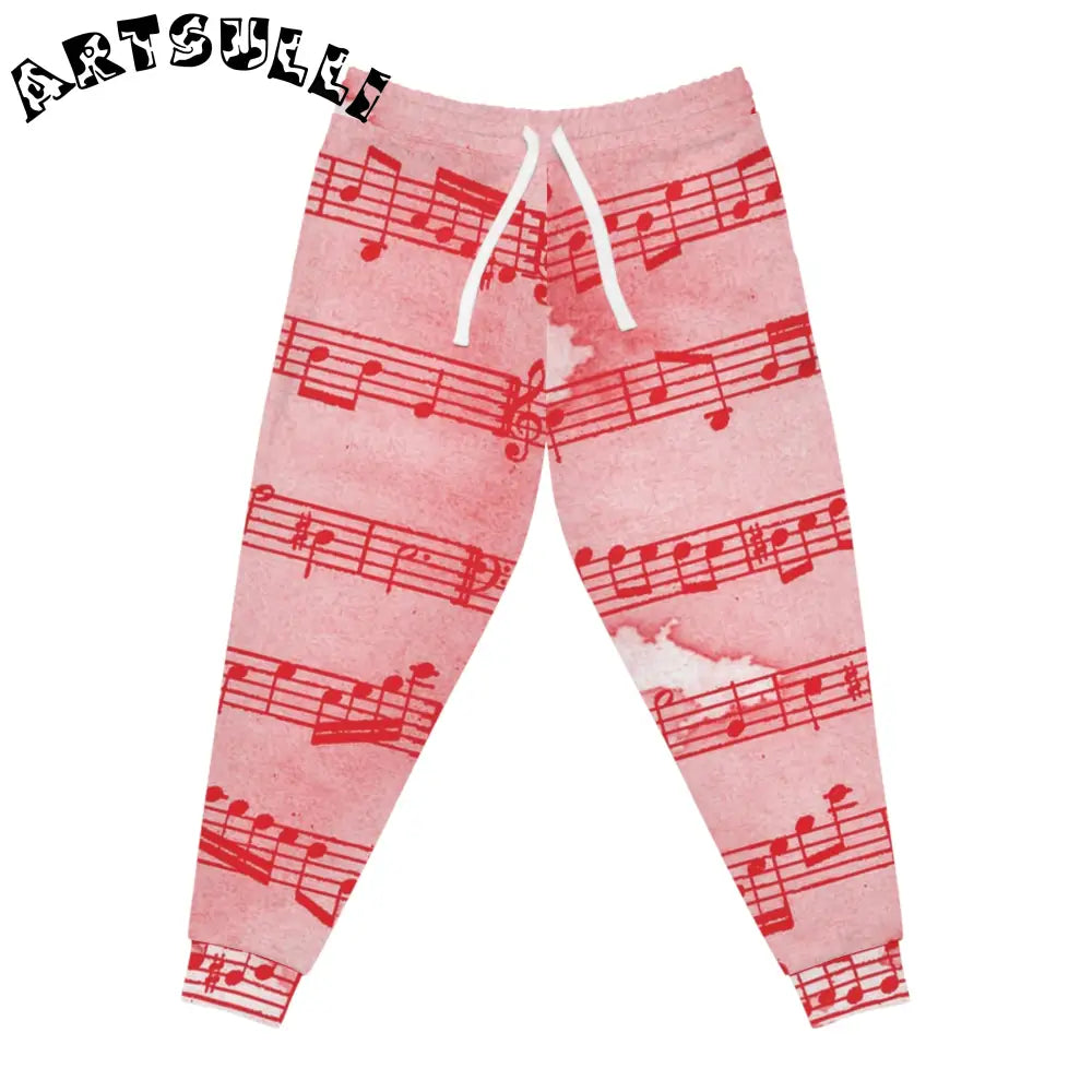 JAKKOUTTHEBXX Pink Music Note Art Printed Jogging Pants 2025