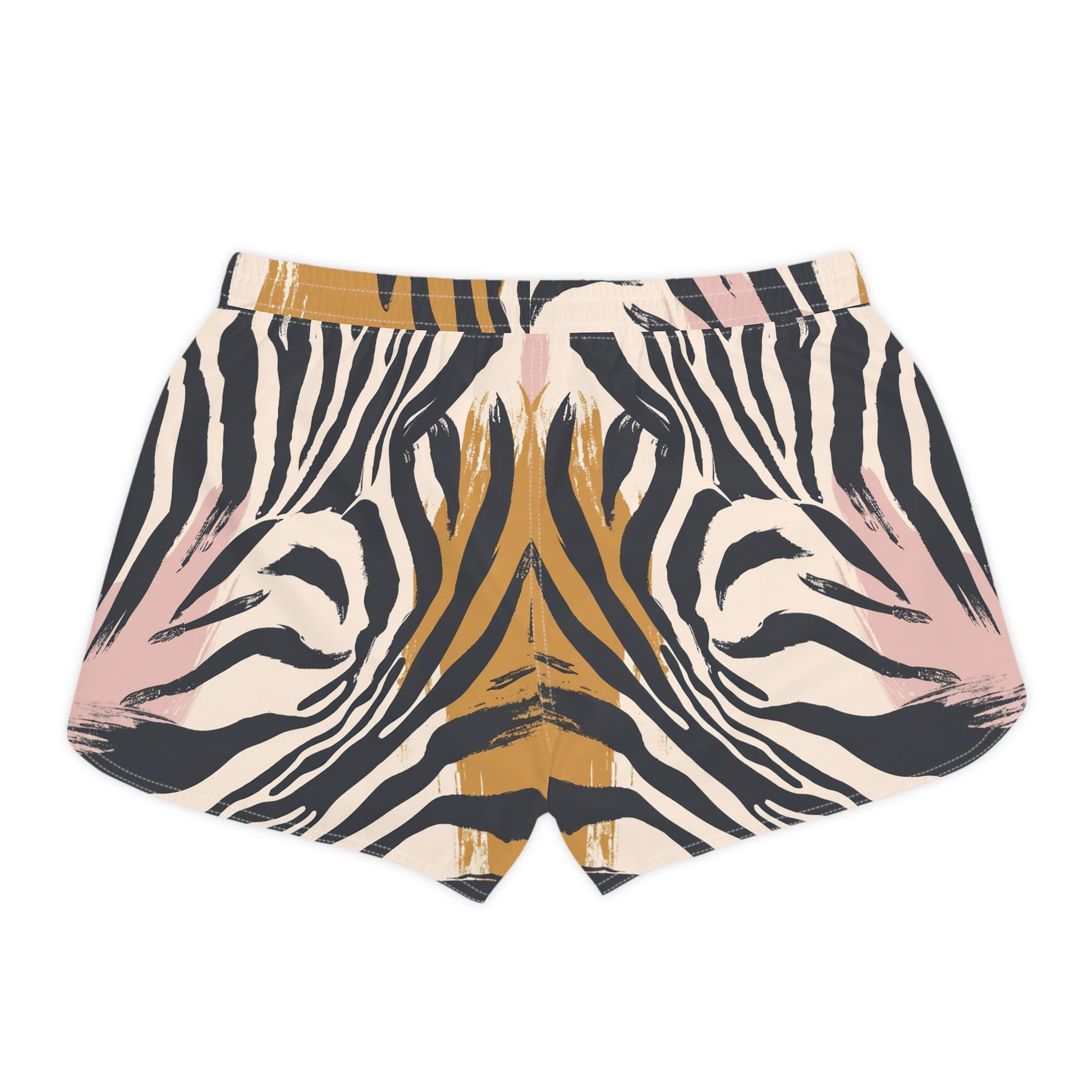 Beige Zebra Jungle Flats Women's Casual Shorts (AOP), Artsulli - Art is Long, Life is Short, All Over Prints, , , , , , , 