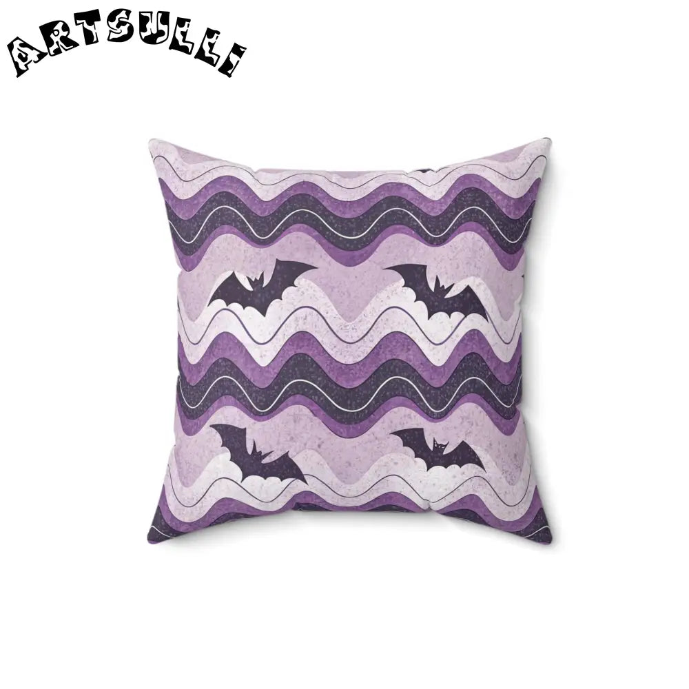JAKKOUTTHEBXX Bat Wave Spun Polyester Square Pillow JAKKOUTTHEBXX