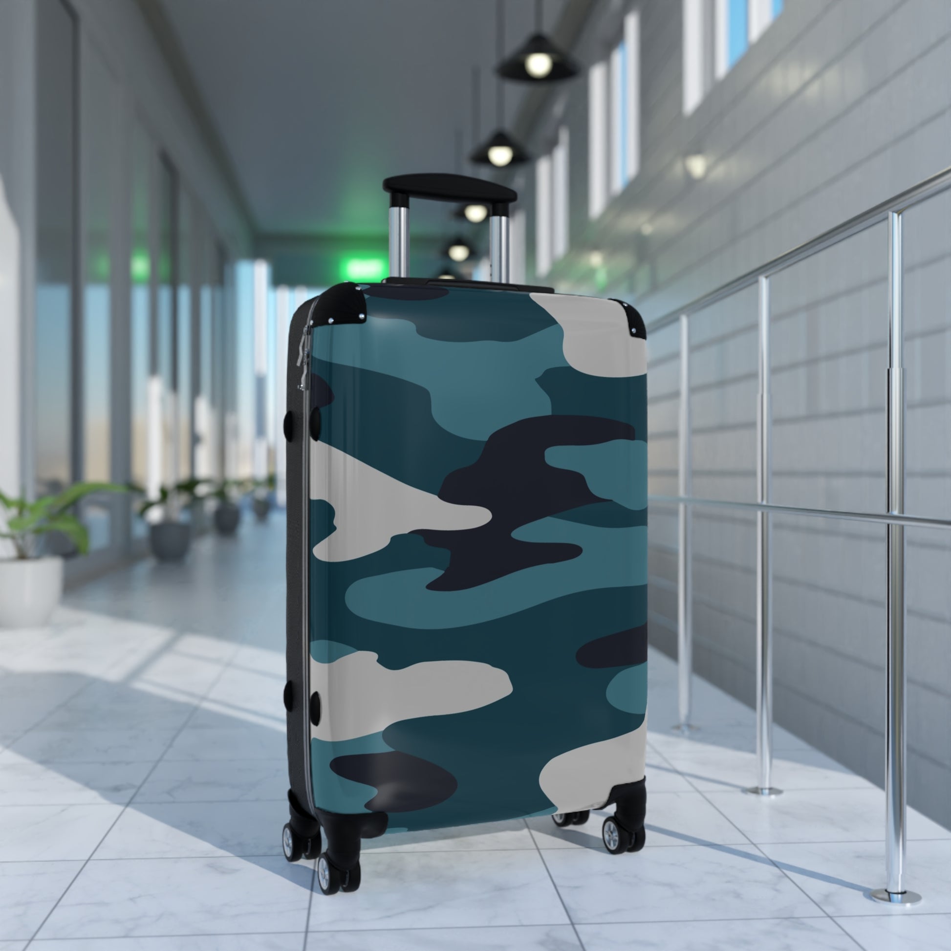 Blue Camouflage Suitcase, Artsulli - Art is Long, Life is Short, Bags, , , , , , , 