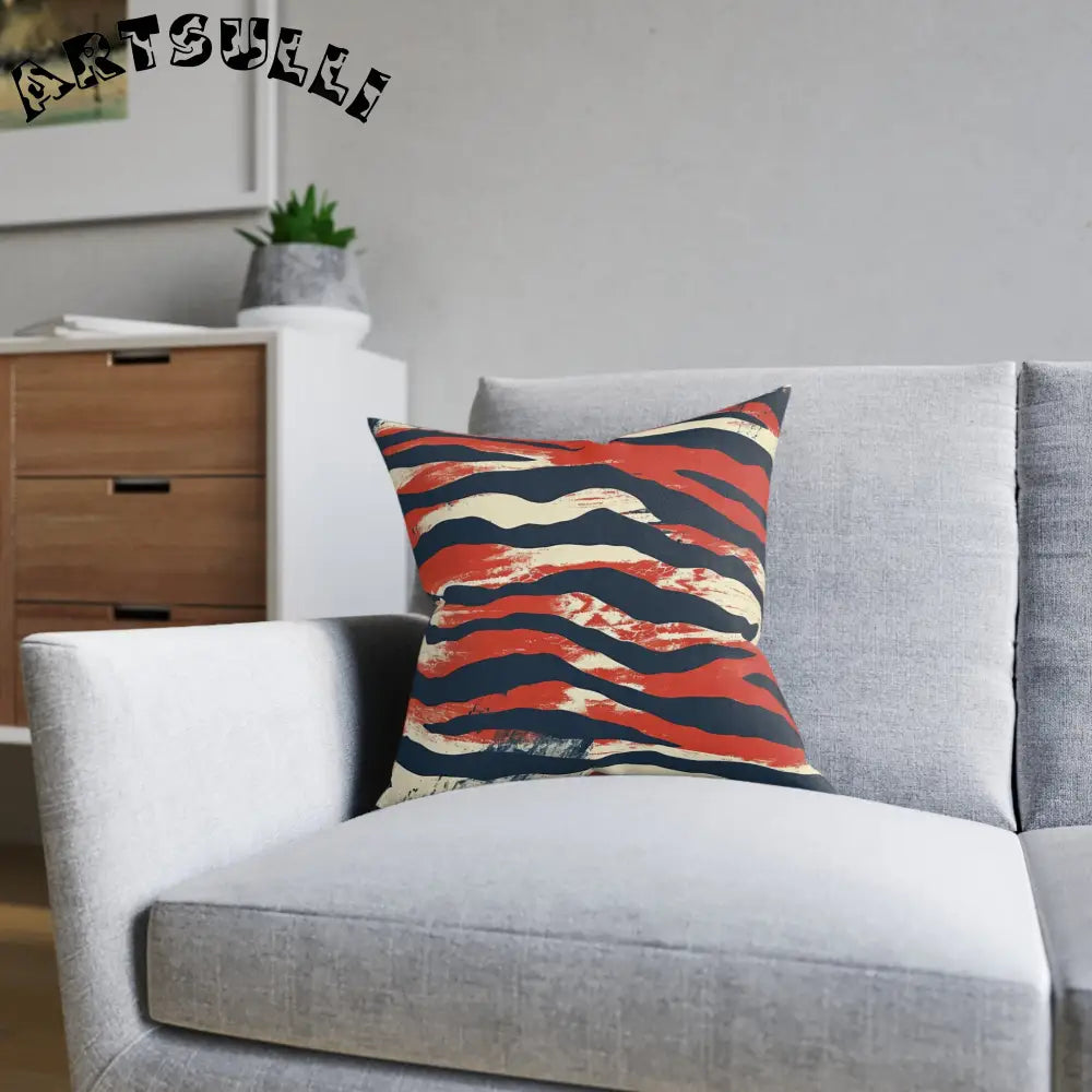 JAKKOUTTHEBXX Capricious Tiger Wave Square Pillow JAKKOUTTHEBXX