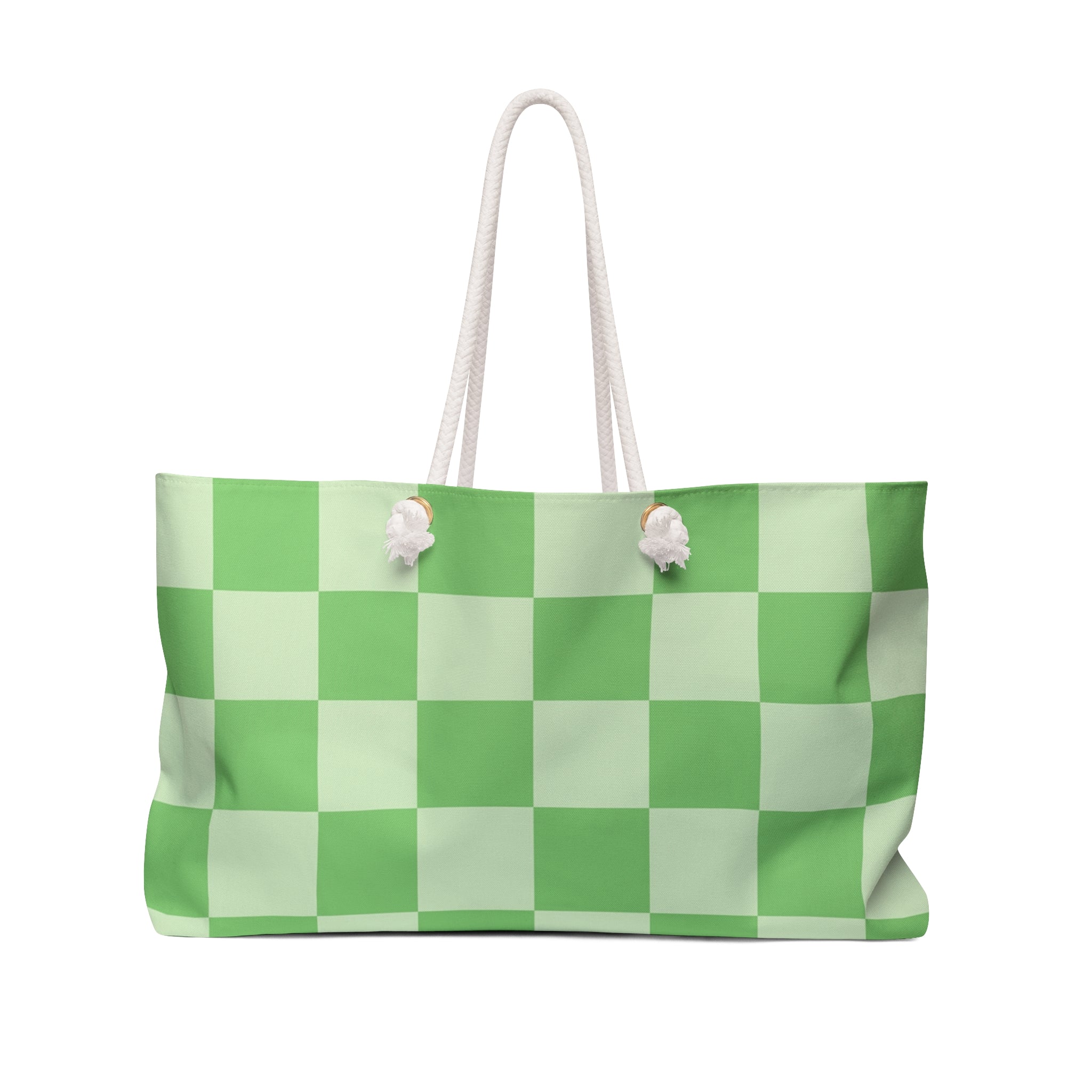 Checkerboard Green Weekender Bag, Artsulli - Art is Long, Life is Short, Bags, Size, 24" × 13", , , , , 20485199933855130406