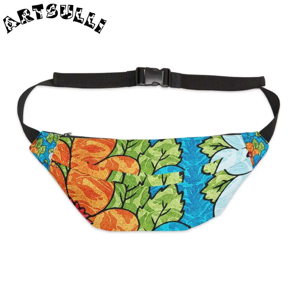 Blue Orange Groovy Large Fanny Pack, Artsulli - Art is Long, Life is Short, Bags, Size, 8" × 9" × 4'', , , , , 33722959209054452871