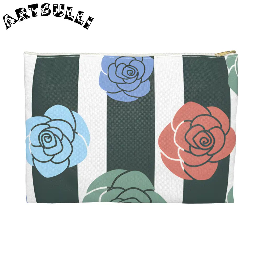 JAKKOUTTHEBXX Stripes x Roses Black and White Accessory Pouch