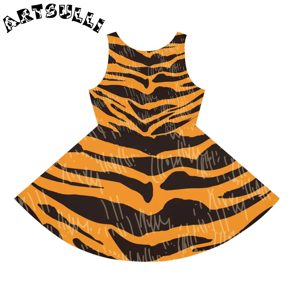 JAKKOUTTHEBXX Tiger Scratches Orange & Black Girls’ Sleeveless