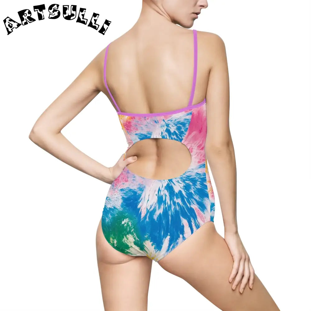 JAKKOUTTHEBXX Tie-Dye Hollow Back One-Piece Swimsuit 2025
