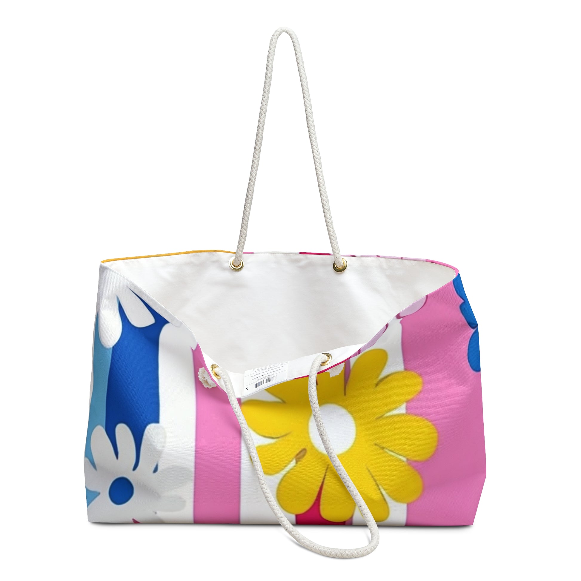 Flowers x Stripes Multi-Color Weekender Bag, Artsulli - Art is Long, Life is Short, Bags, , , , , , , 