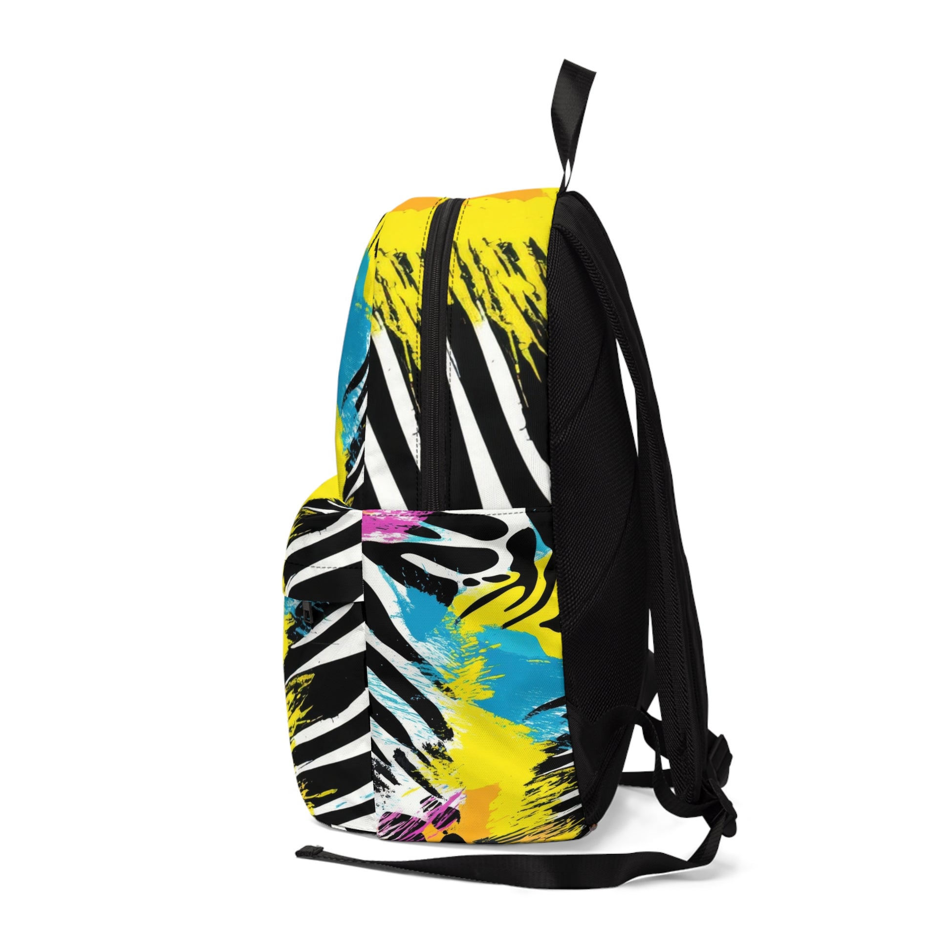 Zebra Stripes x Leapord Print x Paint Splatter Multi-Color Unisex Classic Backpack, Artsulli - Art is Long, Life is Short, Bags, , , , , , , 