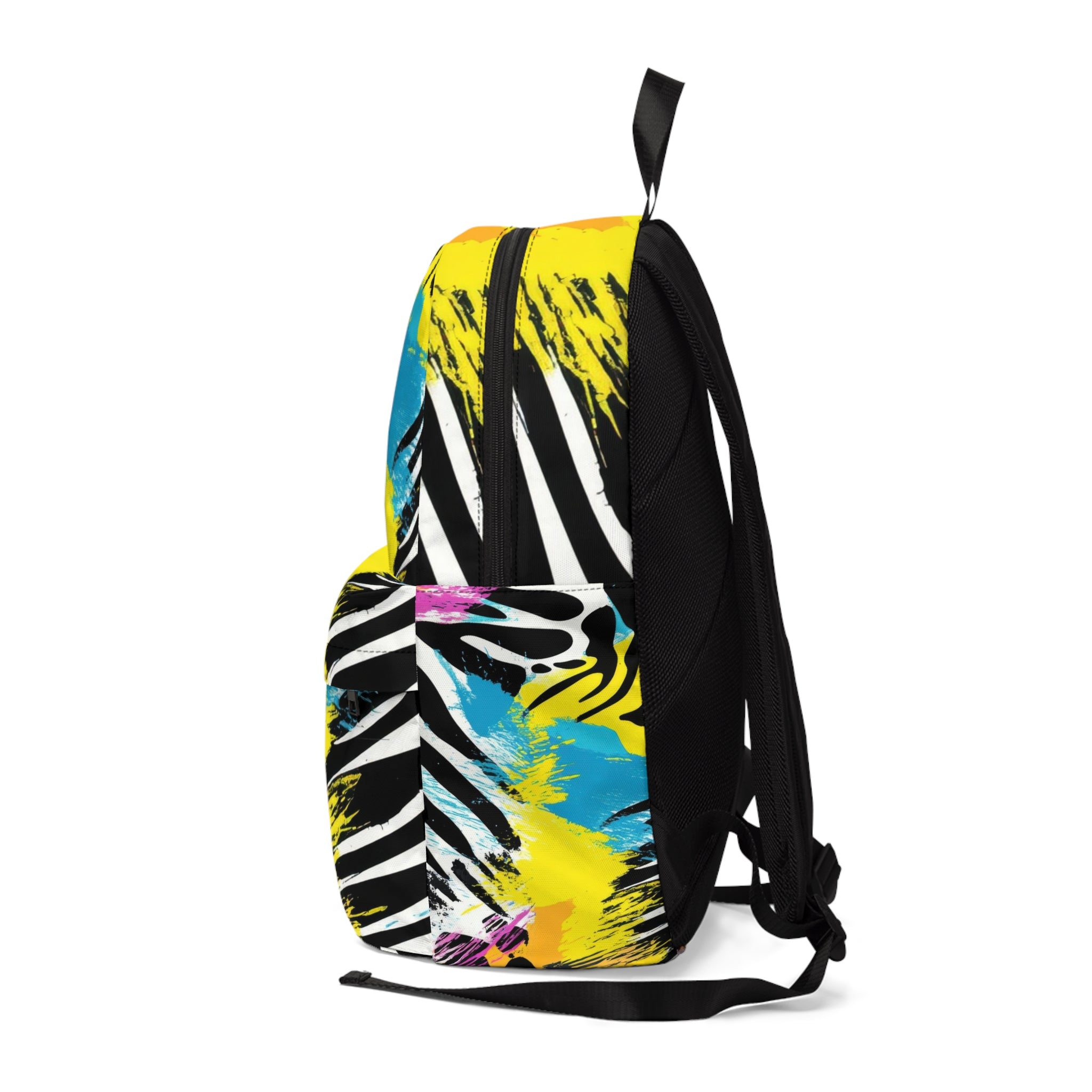 Zebra Stripes x Leapord Print x Paint Splatter Multi-Color Unisex Classic Backpack, Artsulli - Art is Long, Life is Short, Bags, , , , , , , 