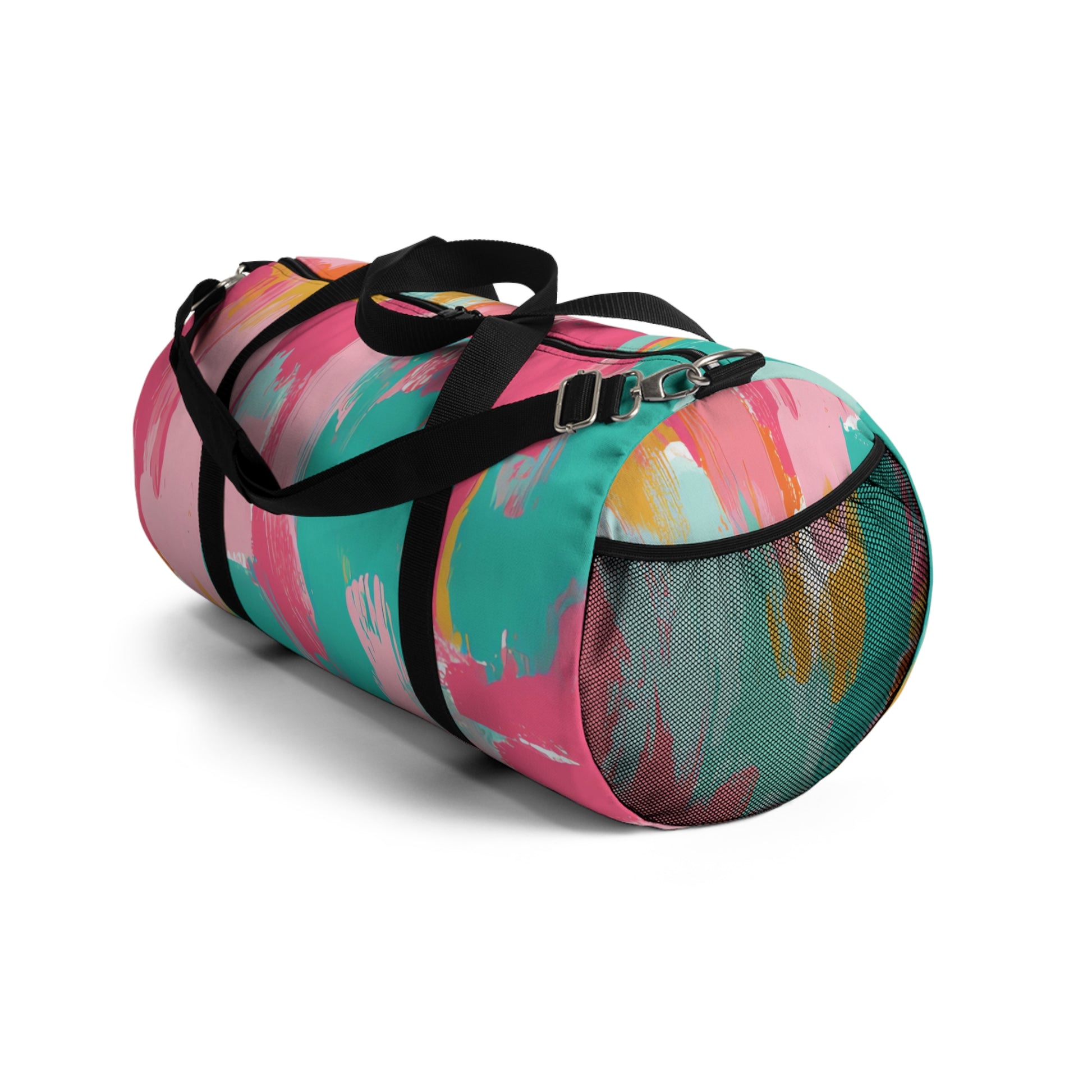 Preppy Pixel Bloom Duffel Bag, Artsulli - Art is Long, Life is Short, Bags, , , , , , , 