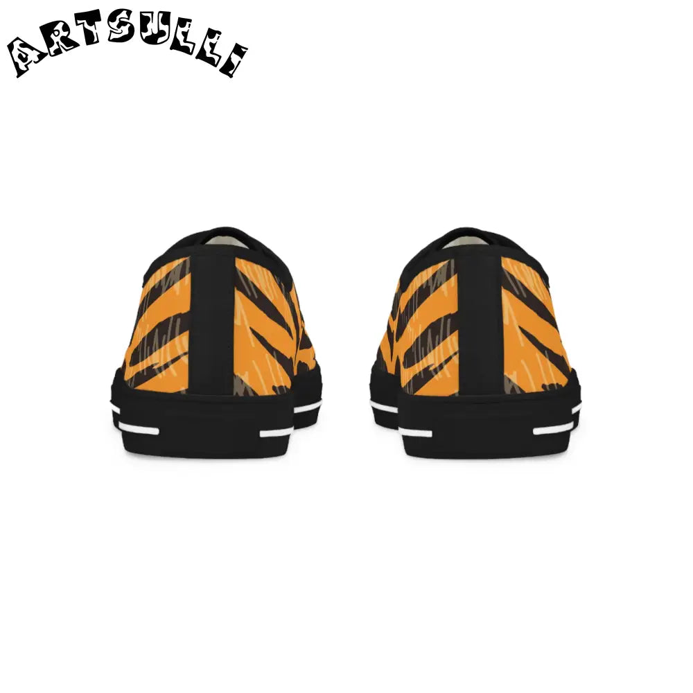 JAKKOUTTHEBXX Tiger Scratches Orange and Black Men’s Low Top