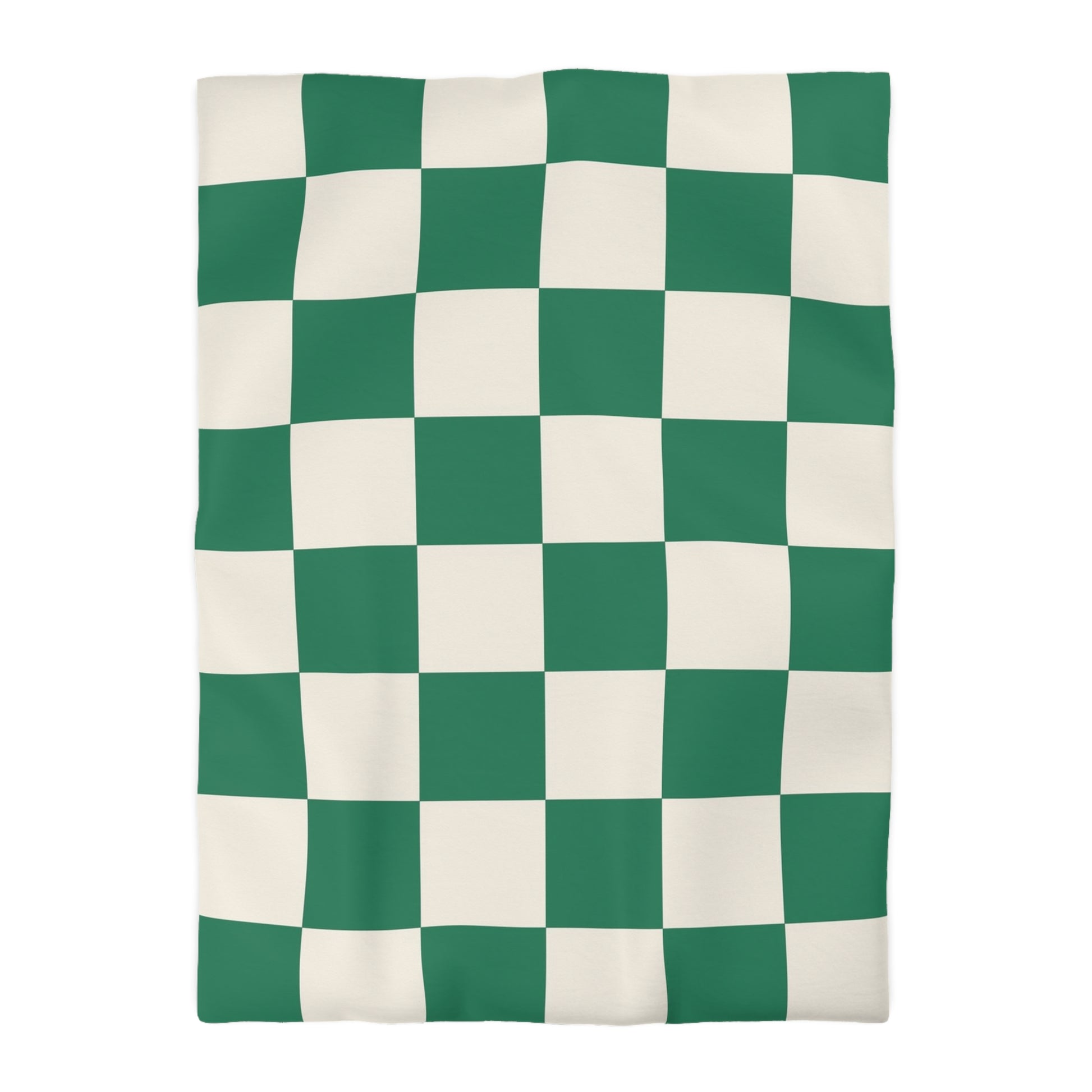 Checkerboard Dark Green Microfiber Duvet Cover, Artsulli - Art is Long, Life is Short, Home Decor, Size, Twin XL, Color, White, , , 24395644554754216278