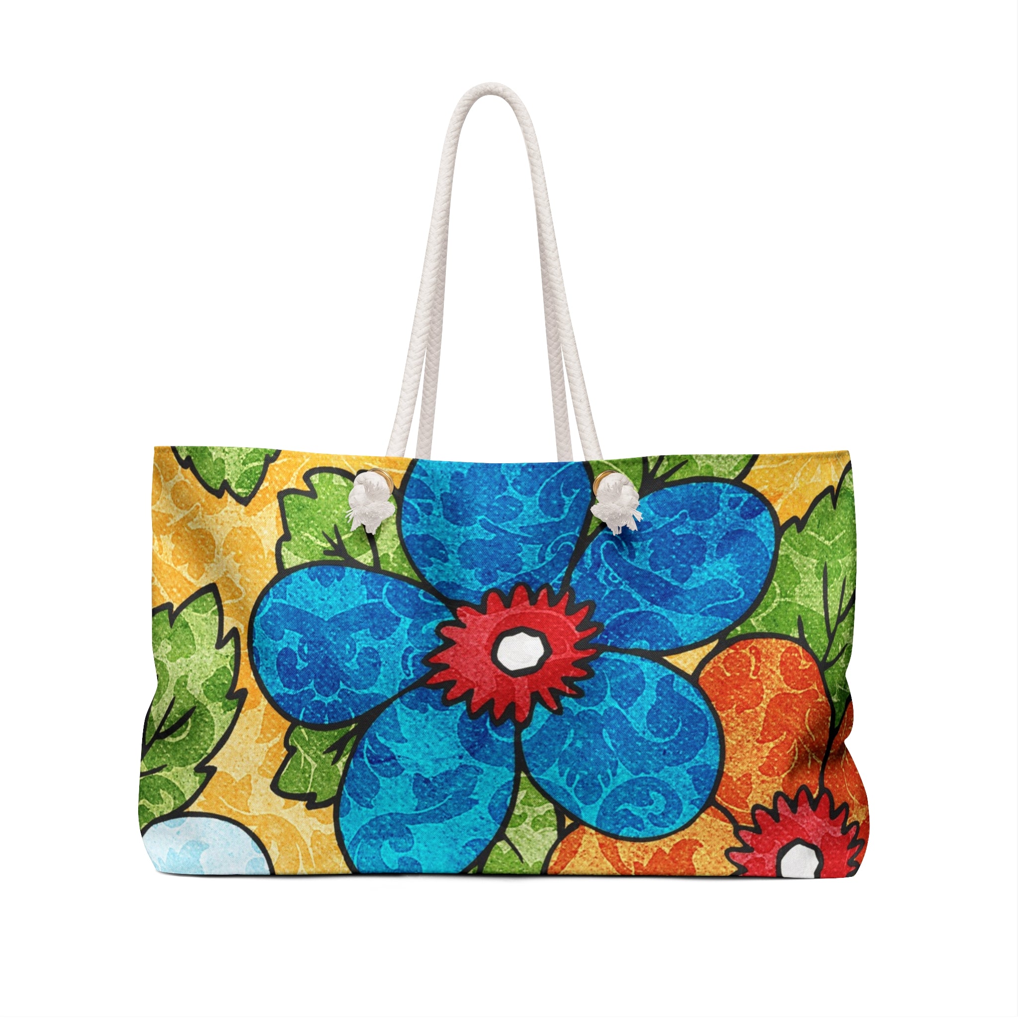 Groovy Yellow Floral Kl II Weekender Bag, Artsulli - Art is Long, Life is Short, Bags, , , , , , , 