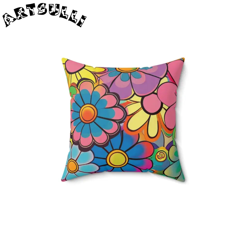 JAKKOUTTHEBXX Chromatic Daisy Dream Spun Polyester Square Pillow