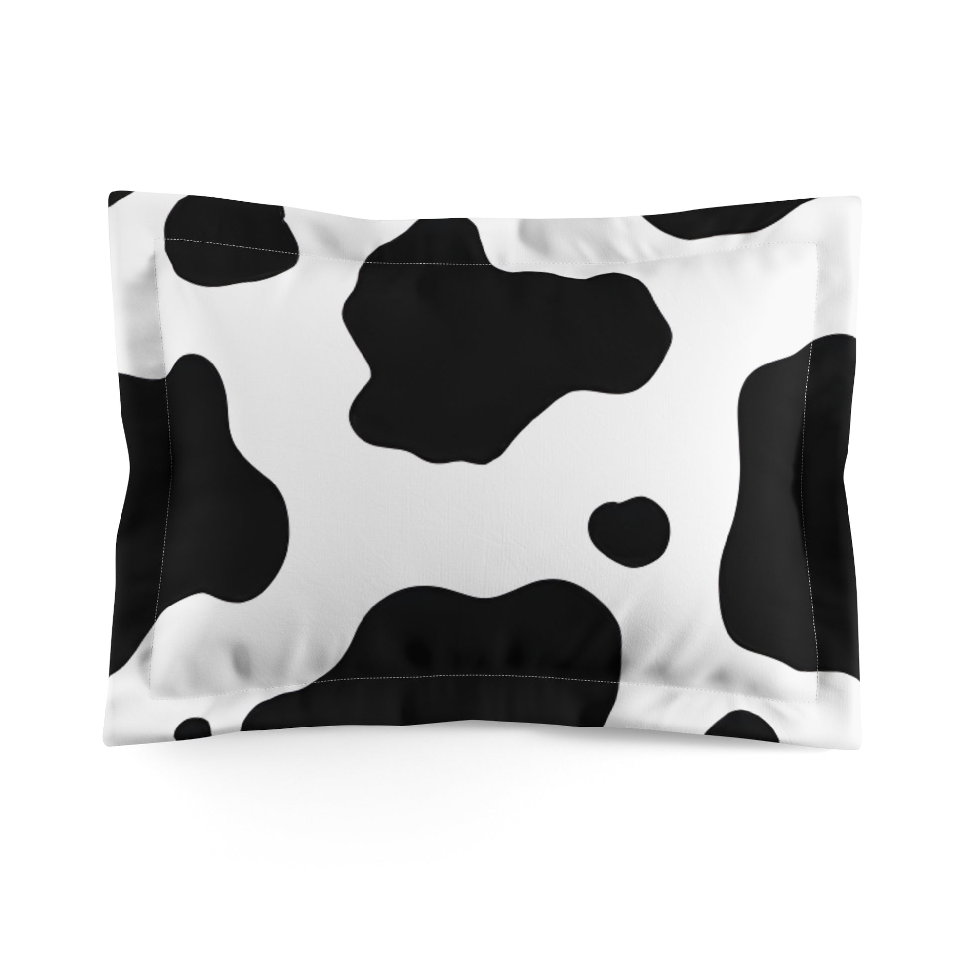 Cow Print Focus Microfiber Pillow Sham, Artsulli - Art is Long, Life is Short, Home Decor, Size, Standard, , , , , 33722290572959