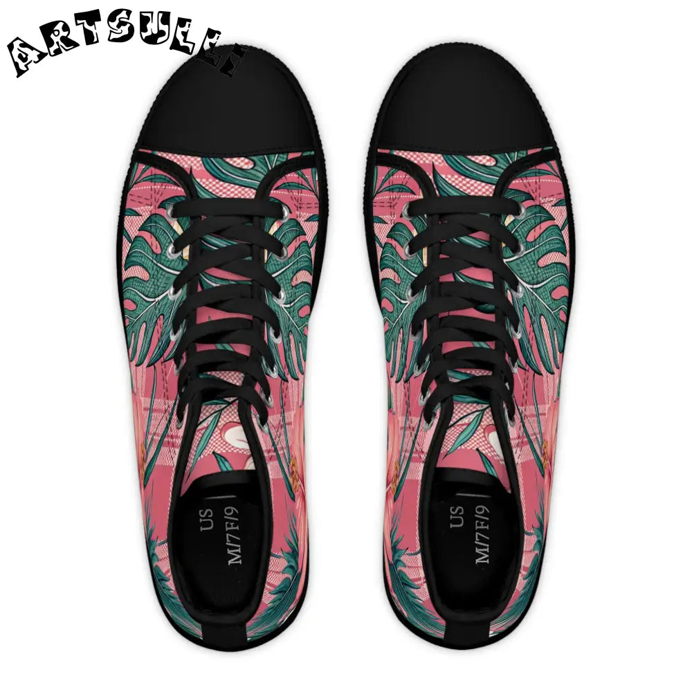 JAKKOUTTHEBXX Plaid x Floral II Pink and Green Women’s High Top