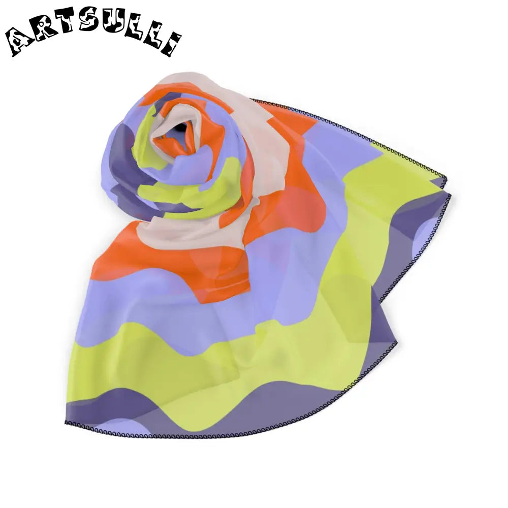 JAKKOUTTHEBXX Waves II Red and Blue Poly Scarf JAKKOUTTHEBXX
