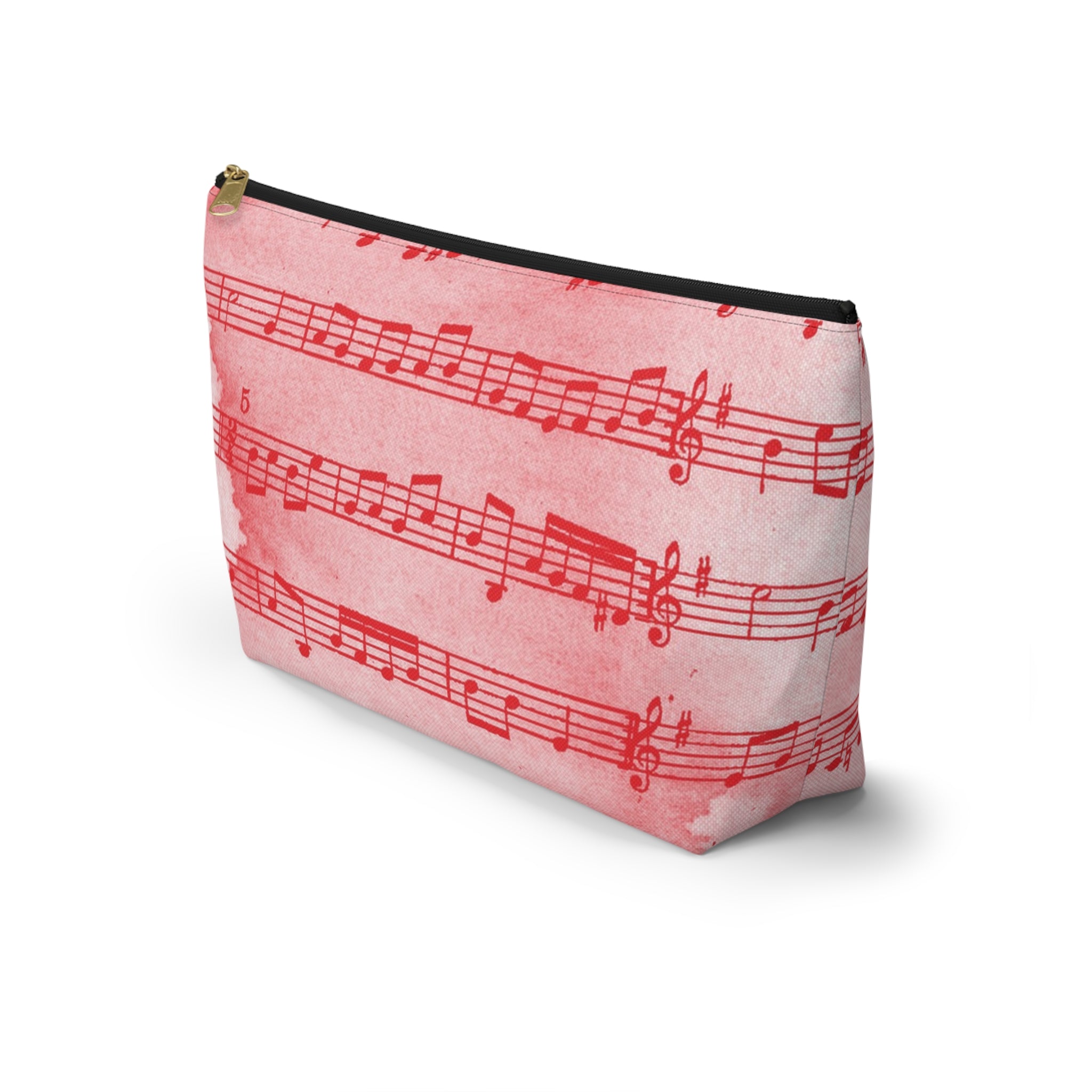 Drip Spill Type Beat Sheet Music Red Accessory Pouch w T-bottom, Artsulli - Art is Long, Life is Short, Bags, , , , , , , 
