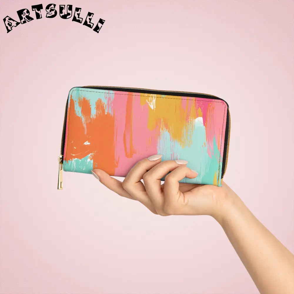 JAKKOUTTHEBXX Preppy Pixel Bloom Zipper Wallet JAKKOUTTHEBXX