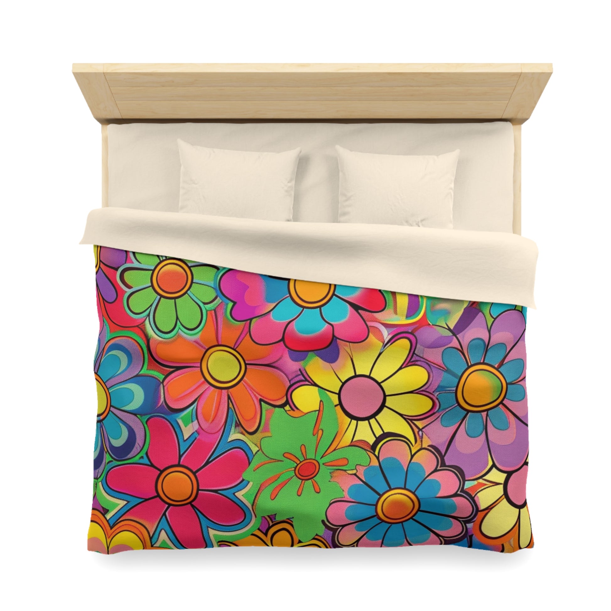 Chromatic Daisy Dream Microfiber Duvet Cover, Artsulli - Art is Long, Life is Short, Home Decor, , , , , , , 