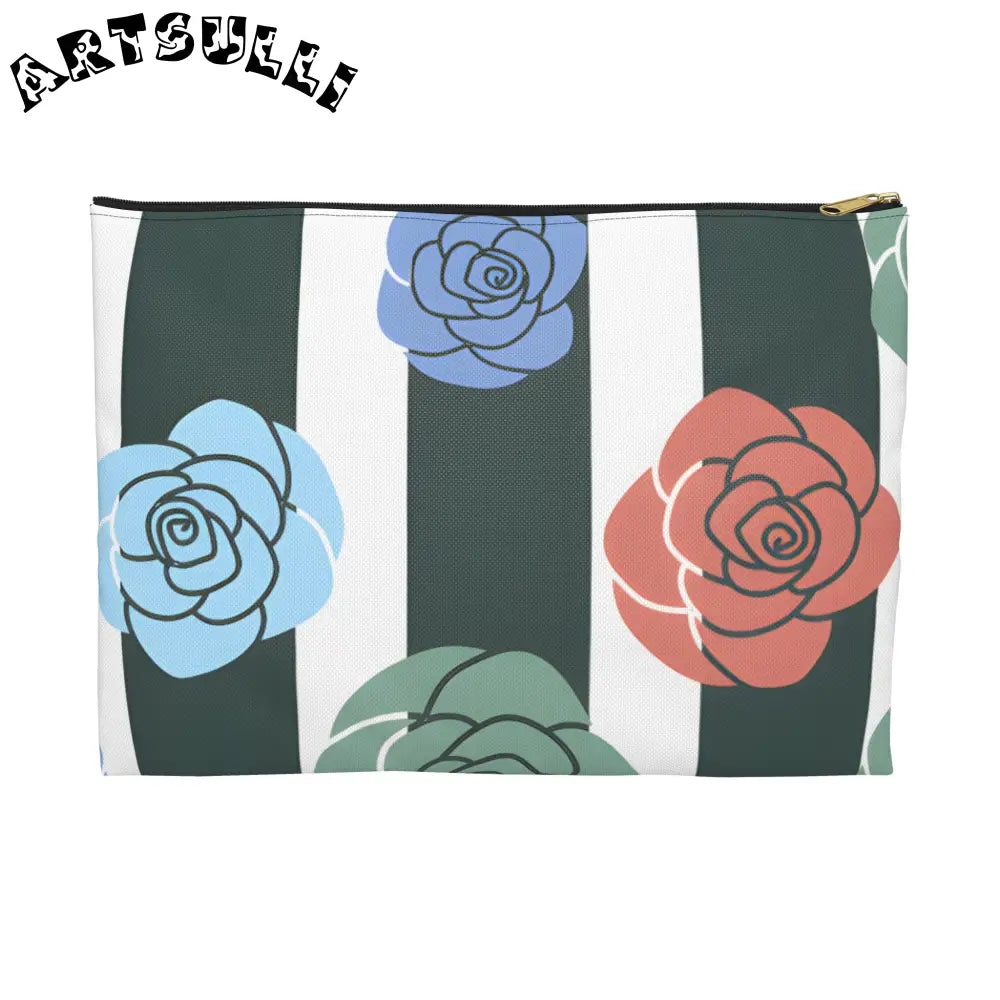 JAKKOUTTHEBXX Stripes x Roses Black and White Accessory Pouch
