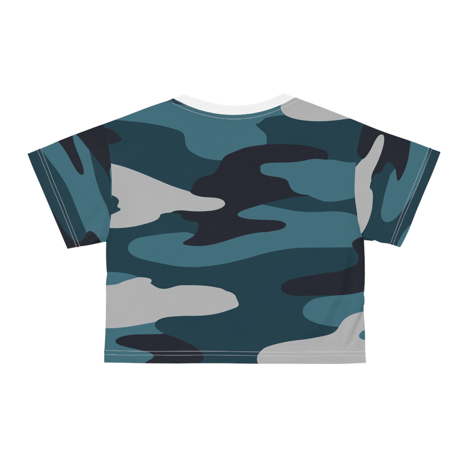 Blue Camouflage Crop Tee (AOP), Artsulli - Art is Long, Life is Short, All Over Prints, , , , , , , 