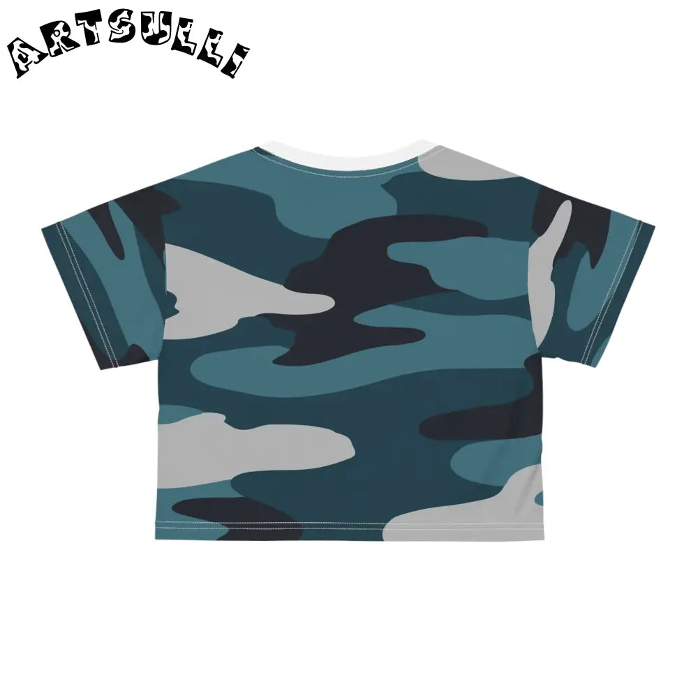 JAKKOUTTHEBXX Blue Camouflage Crop Tee (AOP) JAKKOUTTHEBXX Artsulli
