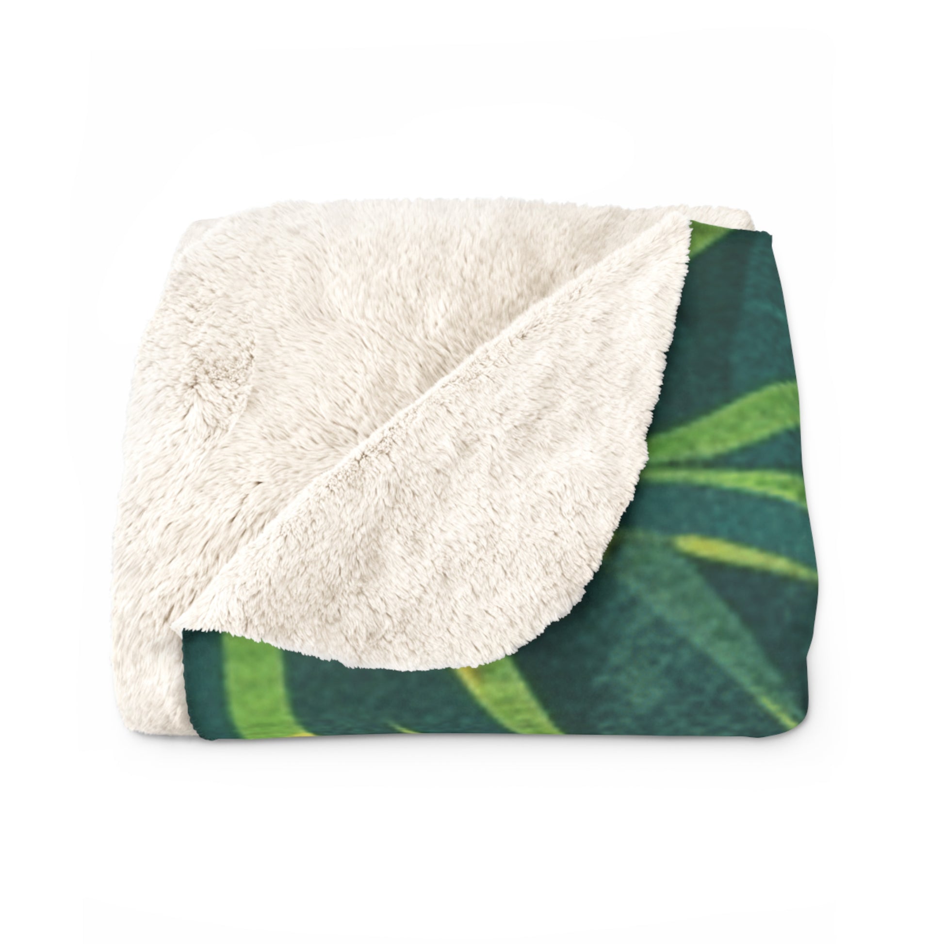 Green Leaf x Yellow Leaf x Tropical x Jungle Sherpa Fleece Blanket, Artsulli - Art is Long, Life is Short, Home Decor, , , , , , , 