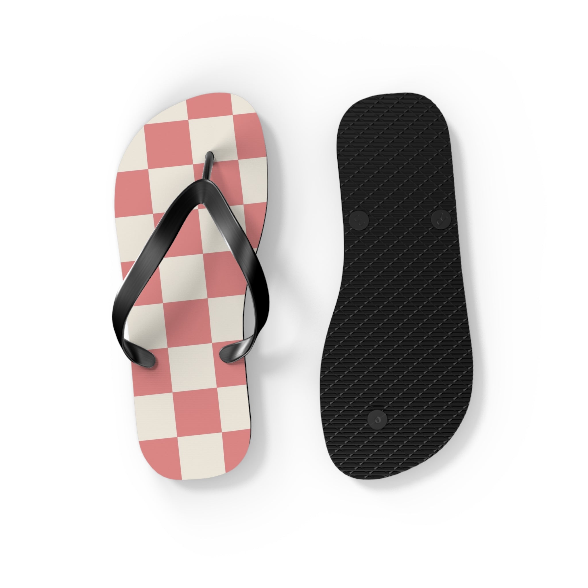 Retro Checkered Grassland Sprites Flip Flops, Artsulli - Art is Long, Life is Short, Shoes, , , , , , , 