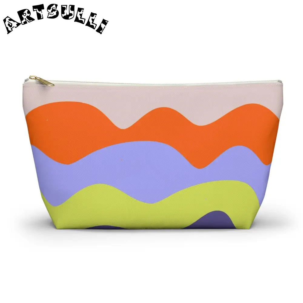 JAKKOUTTHEBXX Waves Red and Blue Accessory Pouch w T-bottom