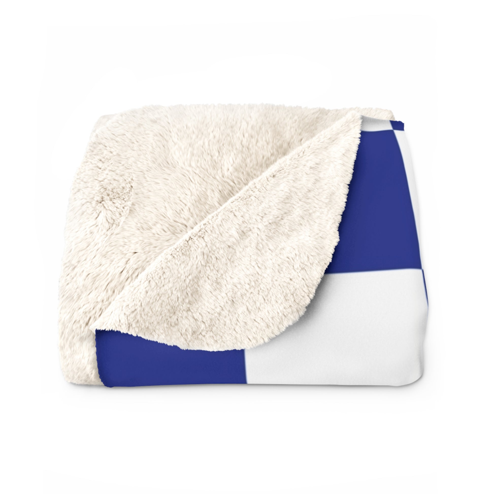 Chessboard Navy Blue Sherpa Fleece Blanket, Artsulli - Art is Long, Life is Short, Home Decor, , , , , , , 