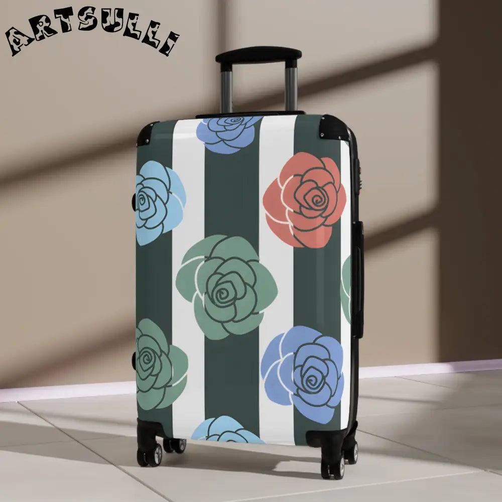 JAKKOUTTHEBXX Stripes x Roses Black and White Suitcase JAKKOUTTHEBXX