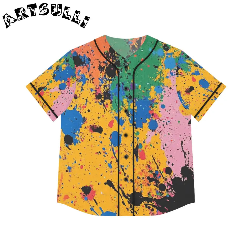 JAKKOUTTHEBXX The Colors Of Paint Splatter Women’s Baseball Jersey