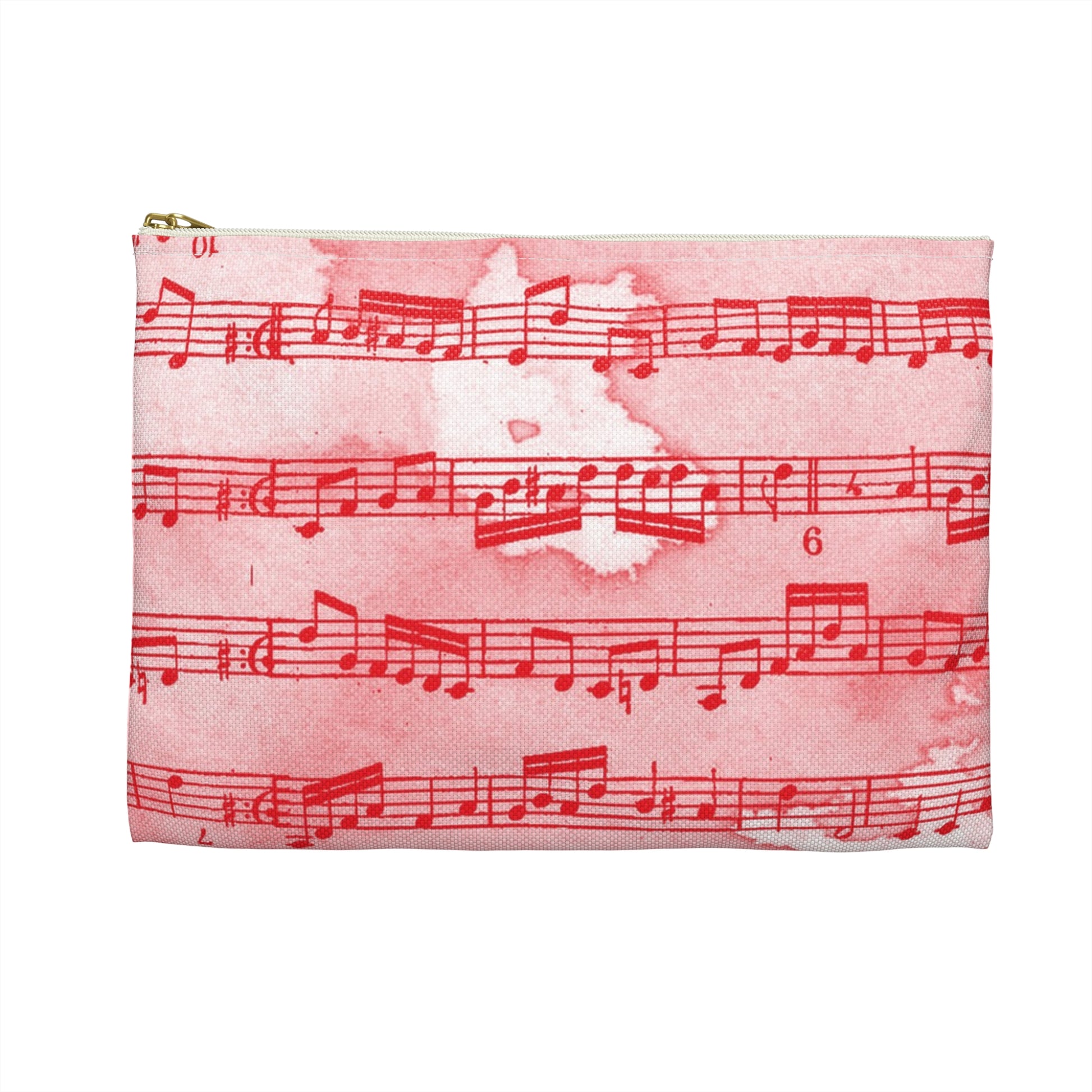 Drip Spill Type Beat Sheet Music Red Accessory Pouch, Artsulli - Art is Long, Life is Short, Bags, , , , , , , 