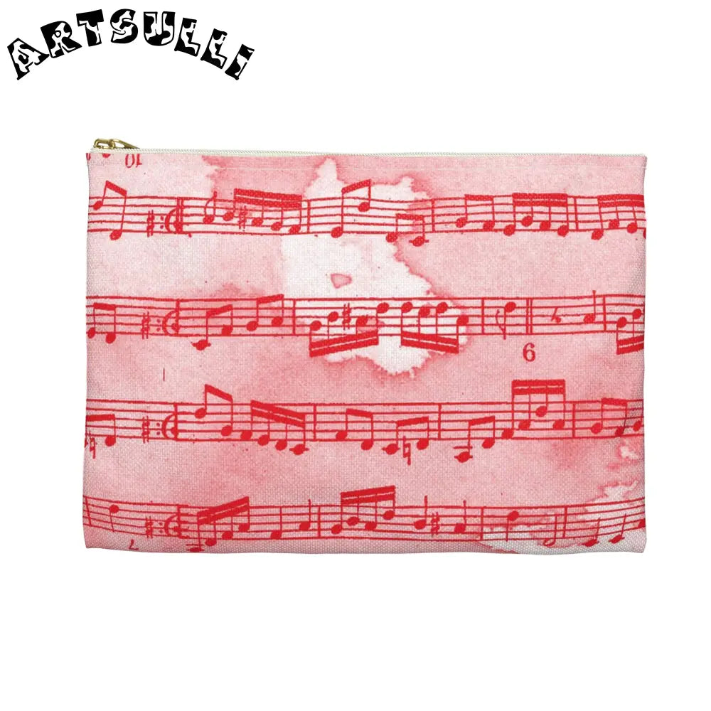 JAKKOUTTHEBXX Red Musical Note Zippered Pouch 2025