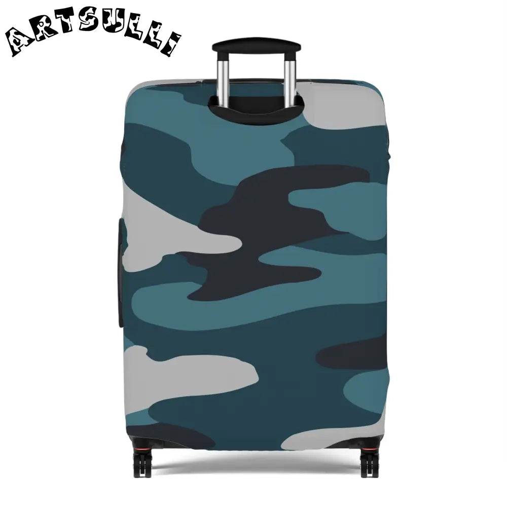 JAKKOUTTHEBXX Blue Camouflage Luggage Cover JAKKOUTTHEBXX Artsulli