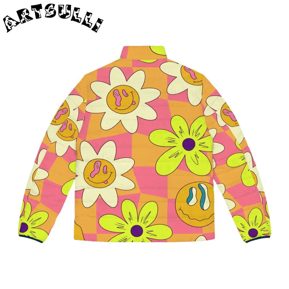 JAKKOUTTHEBXX Trippy Sour Face Rave Men’s Puffer Jacket (AOP)