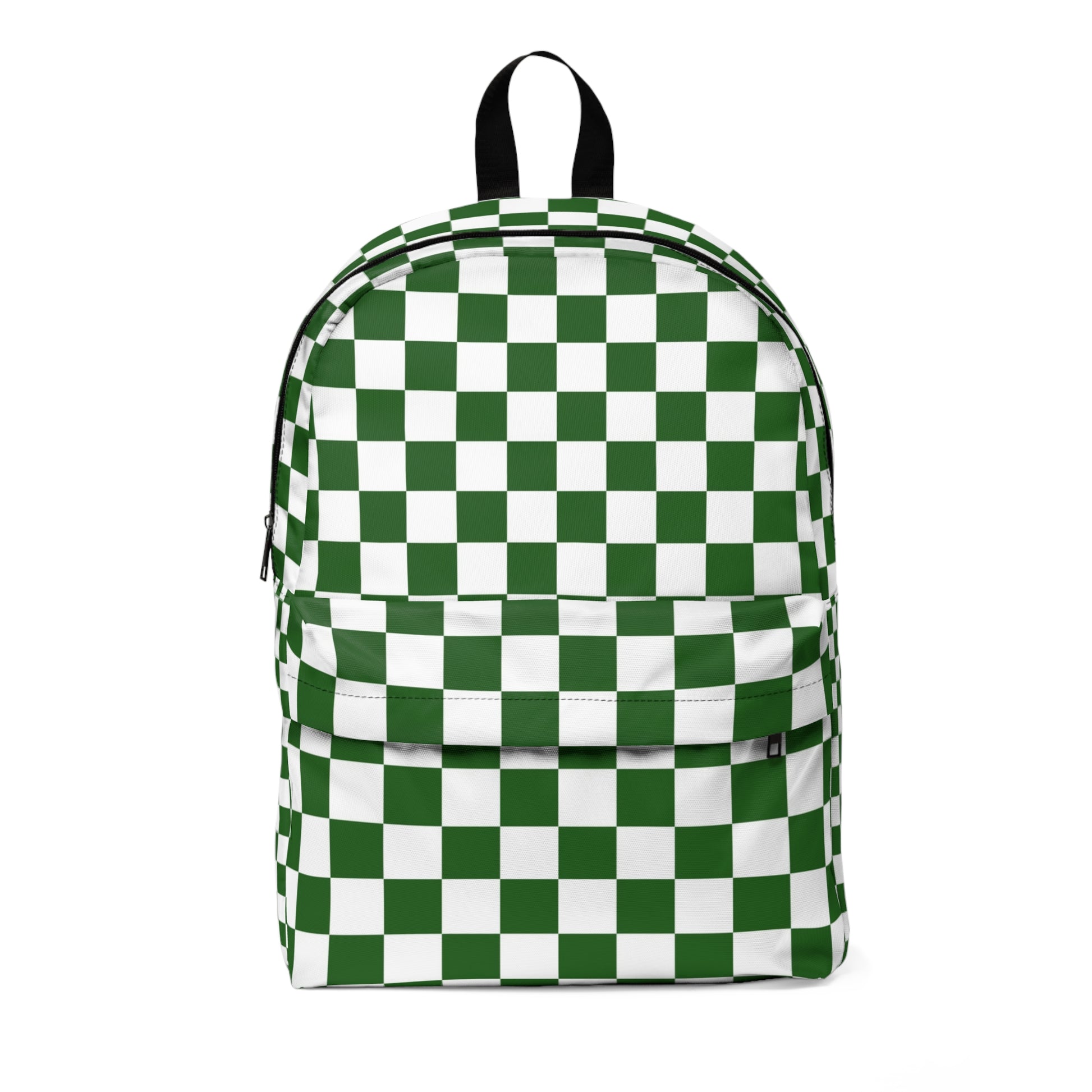 Checkerboard Dark Green and White Unisex Classic Backpack, Artsulli - Art is Long, Life is Short, Bags, Size, One size, , , , , 12361180621971832749