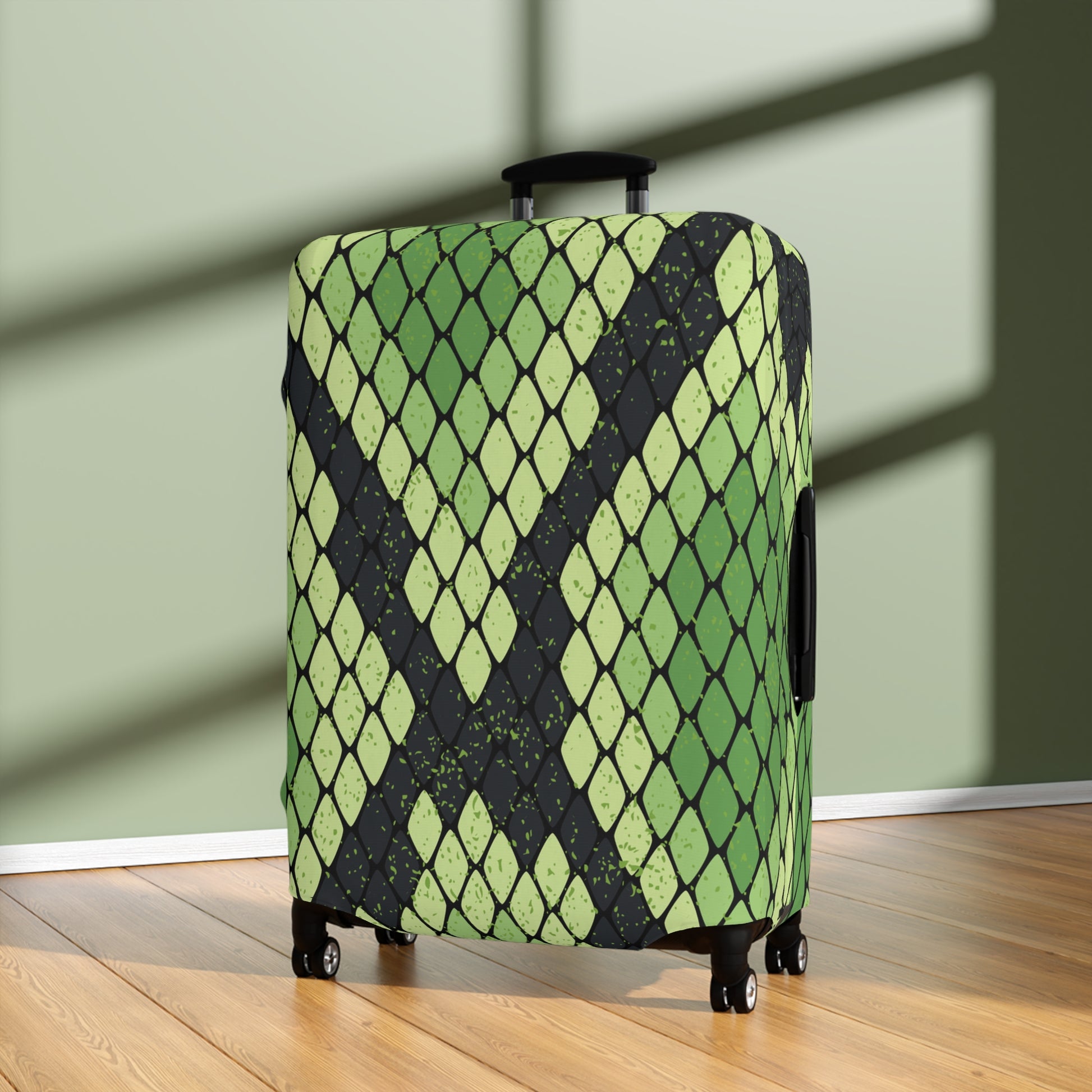 Snake Skin Green and Black Luggage Cover, Artsulli - Art is Long, Life is Short, Accessories, , , , , , , 