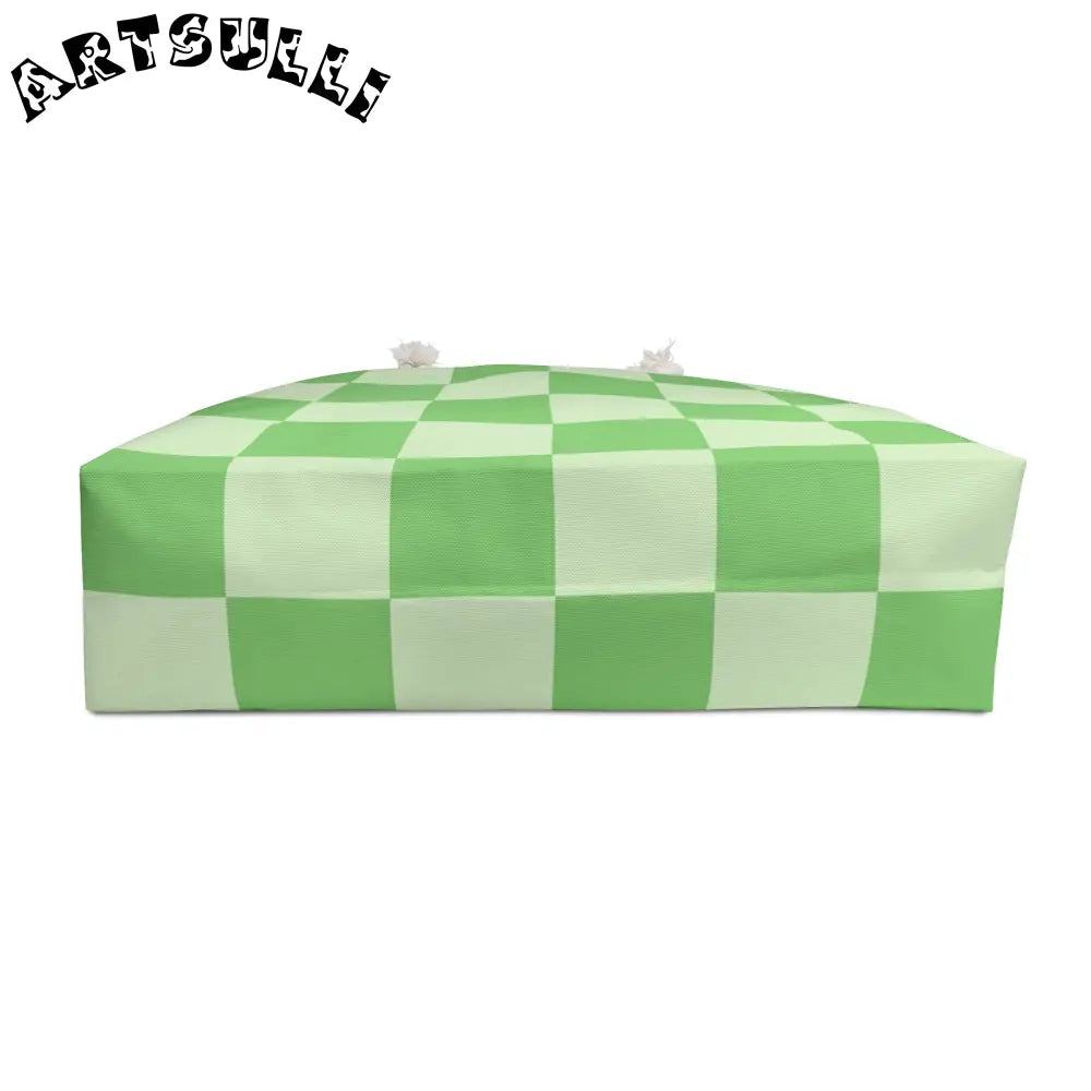 JAKKOUTTHEBXX Checkerboard Green Weekender Bag JAKKOUTTHEBXX
