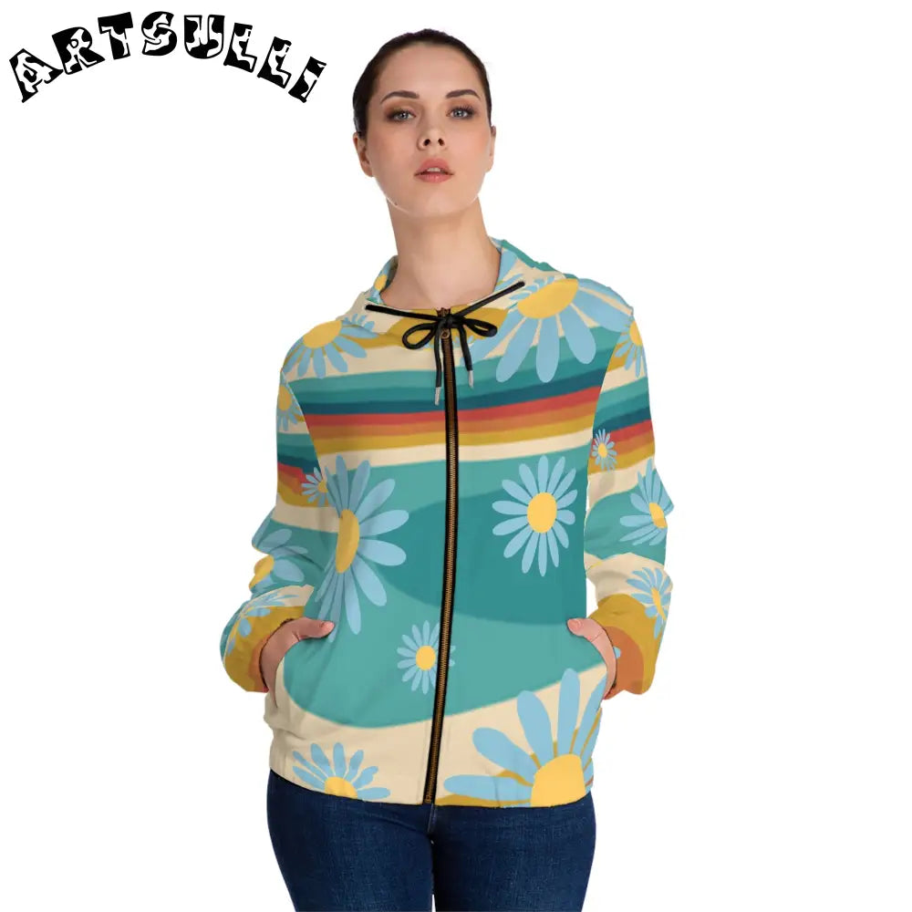 JAKKOUTTHEBXX Psychedelic Floral Hills Multi-Color Women’s Full-Zip