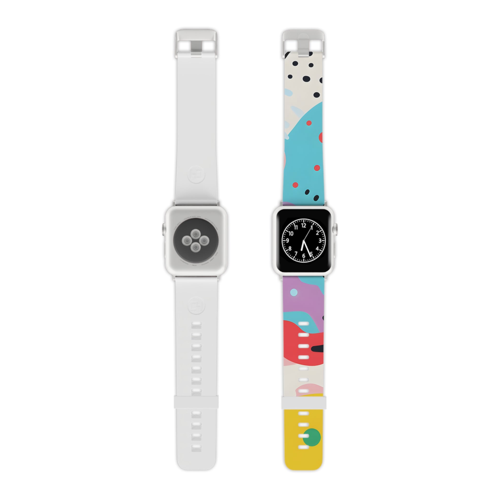 Colorful Abstract Shapes Surreal Watch Band for Apple Watch, Artsulli - Art is Long, Life is Short, Accessories, Size, 7.5'' × 0.75'' / 38 - 40 mm, Color, Silver, , , 27921053060740