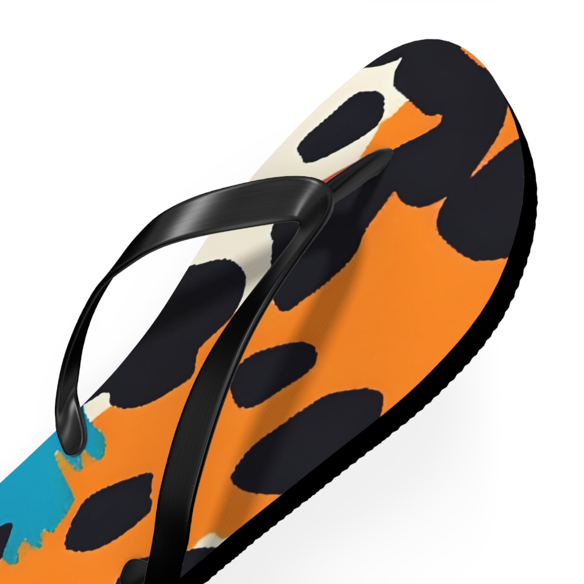 Wild Brush Strokes x Animal Print Multi-Color Flip Flops, Artsulli - Art is Long, Life is Short, Shoes, , , , , , , 