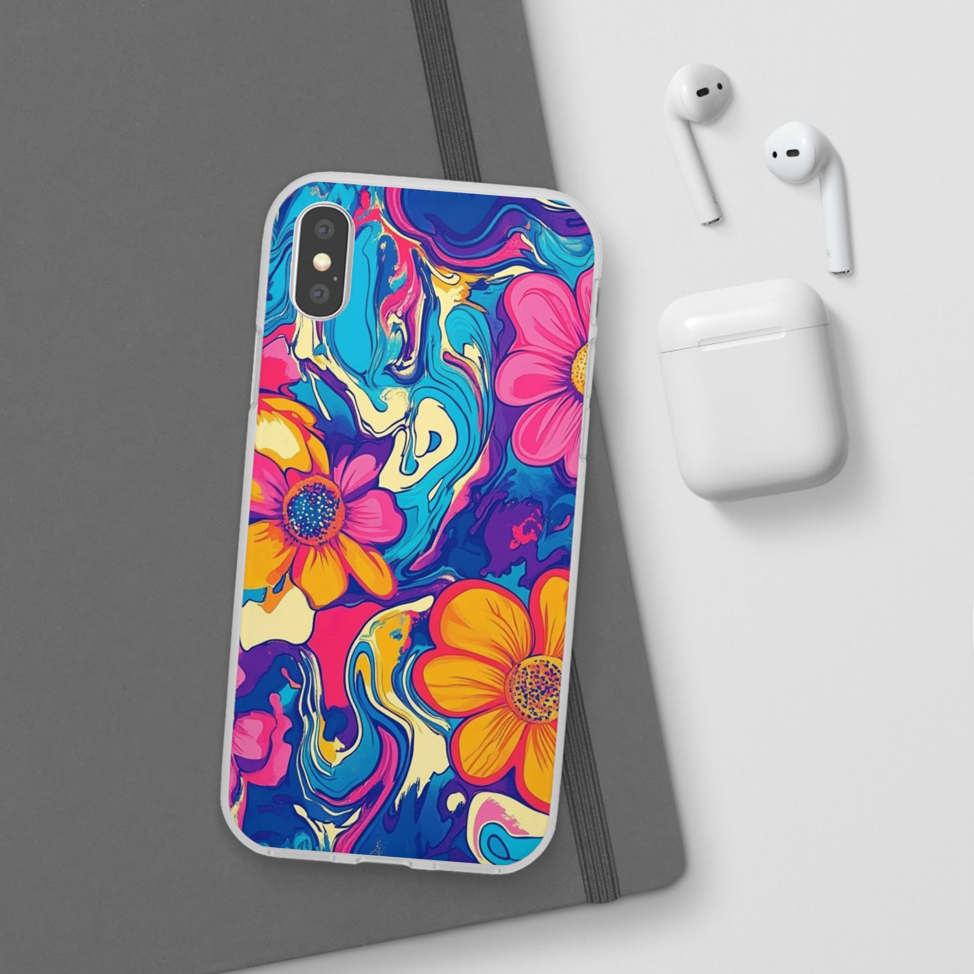 Vibrant Psychedelic Floral Flexi Case, Artsulli - Art is Long, Life is Short, Phone Case, , , , , , , 