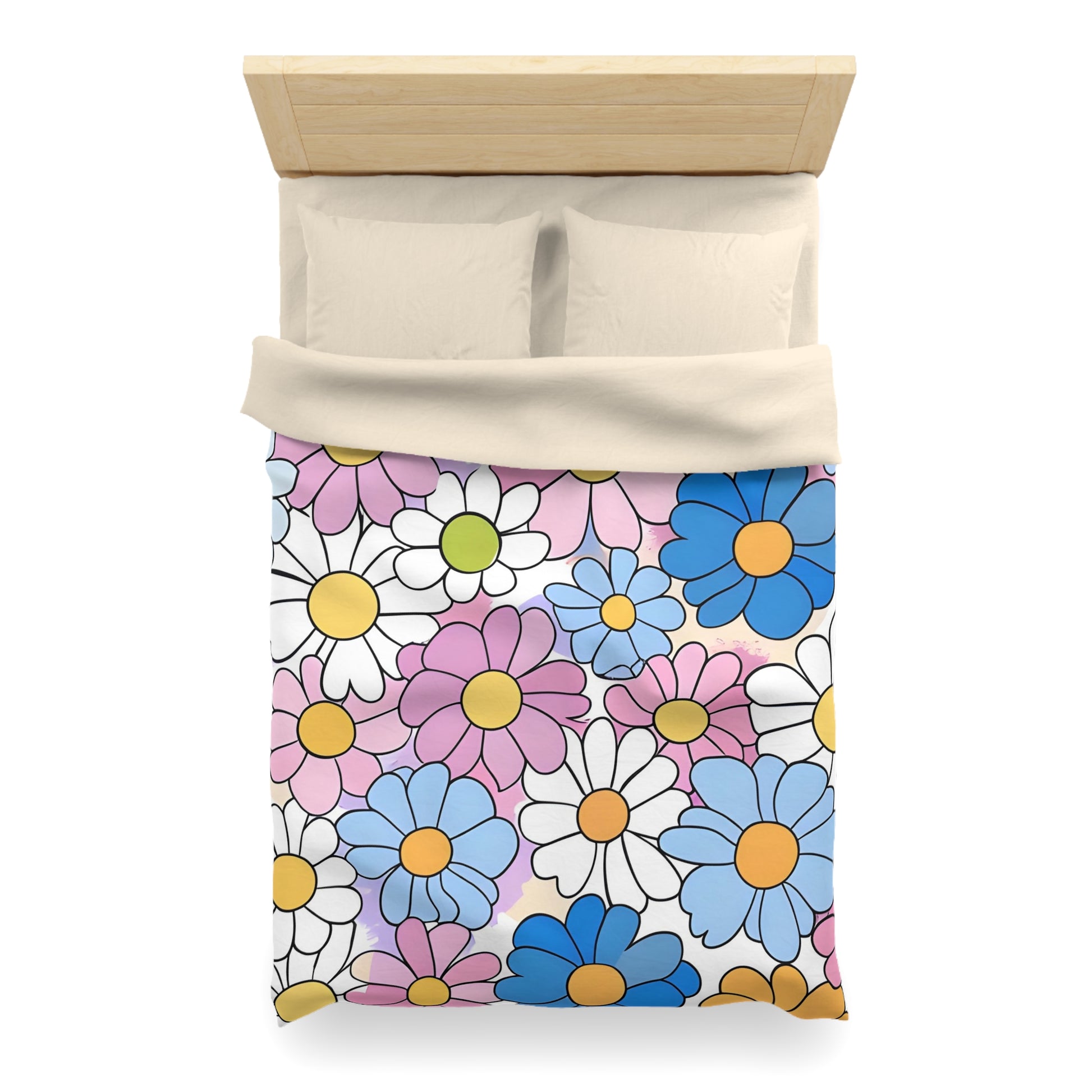 Flower Hour Purple and Blue Microfiber Duvet Cover, Artsulli - Art is Long, Life is Short, Home Decor, , , , , , , 