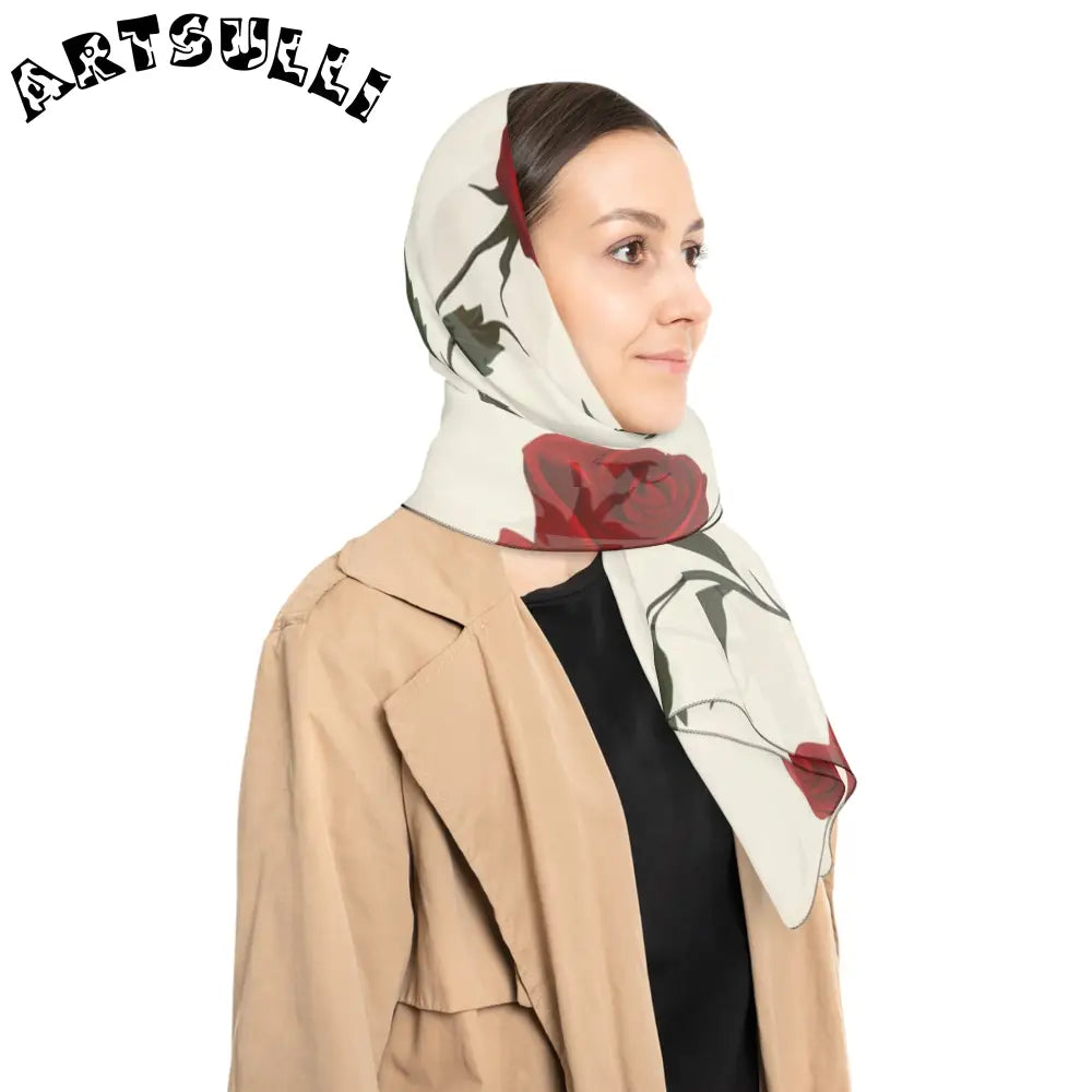 JAKKOUTTHEBXX Red Roses Poly Scarf JAKKOUTTHEBXX Artsulli - Art