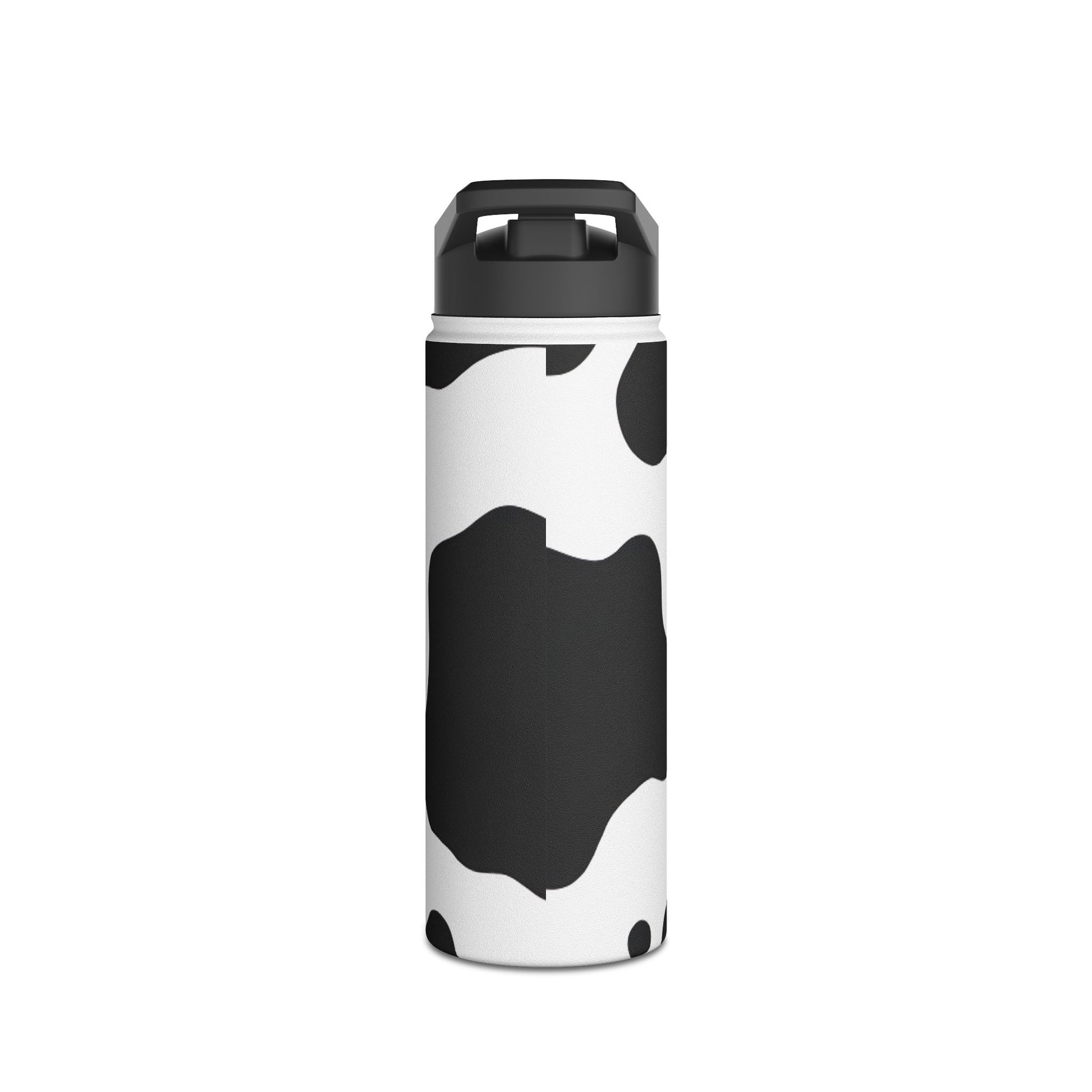 Cow Print Focus Stainless Steel Water Bottle, Standard Lid, Artsulli - Art is Long, Life is Short, Mug, , , , , , , 